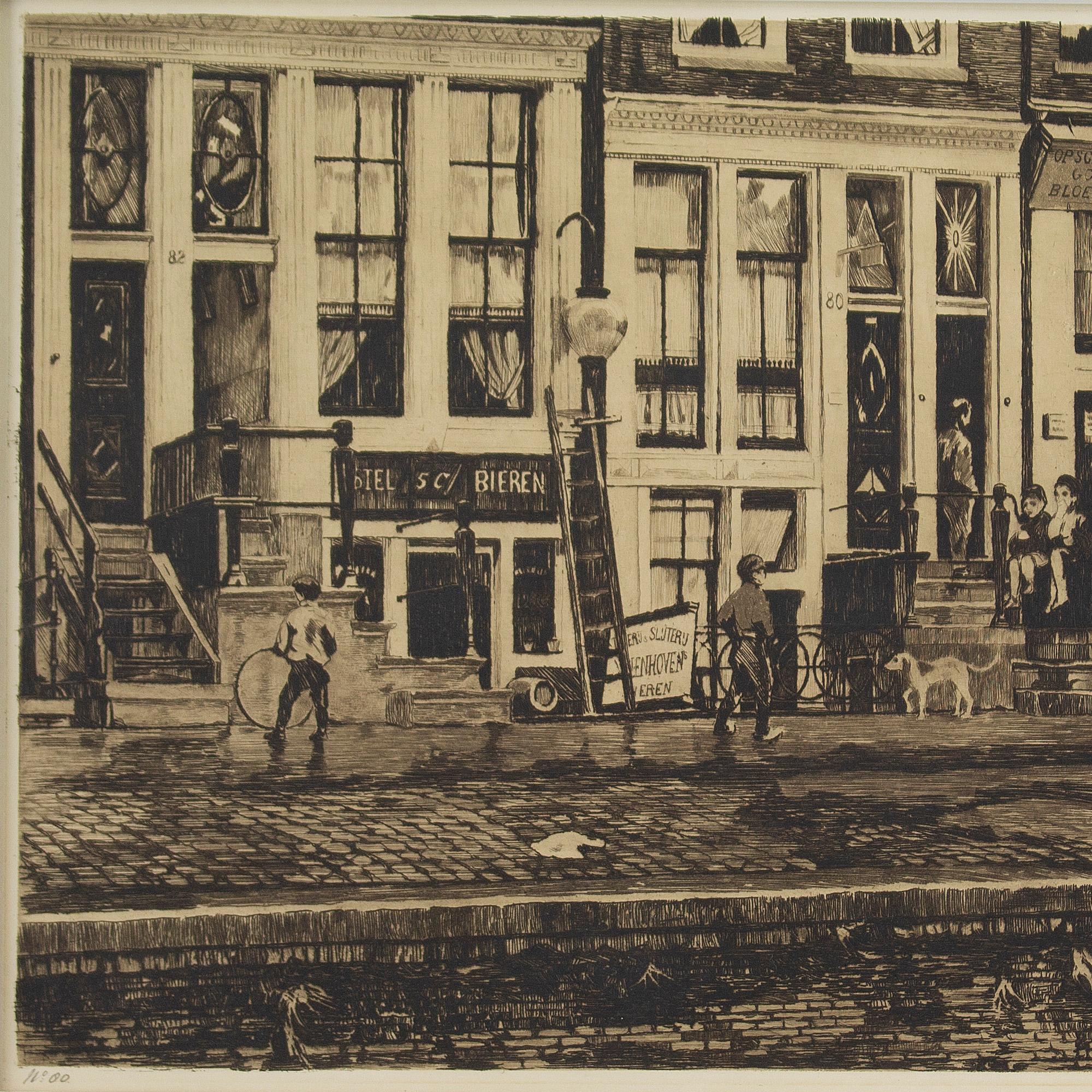 Willem Witsen, Oude Waal, Amsterdam, Etching 2