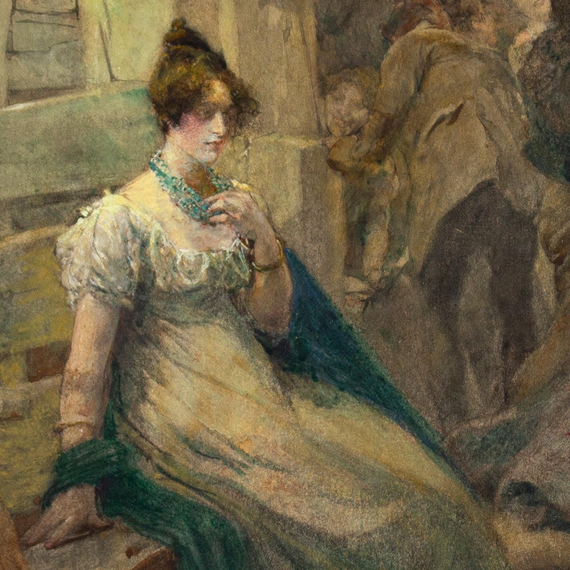 Edgar Bundy RA, The Wallflower, Watercolour 3