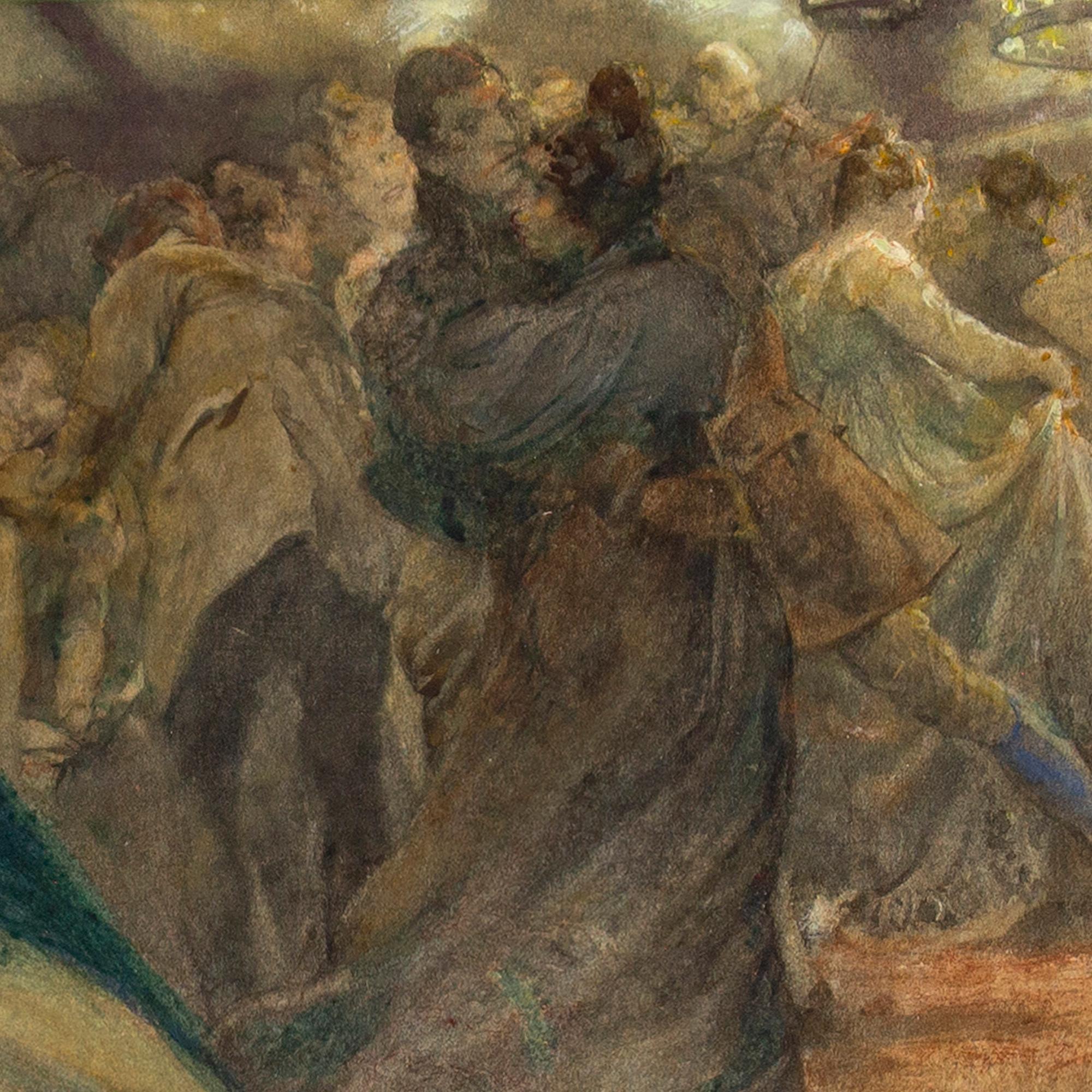 Edgar Bundy RA, The Wallflower, Watercolour 6