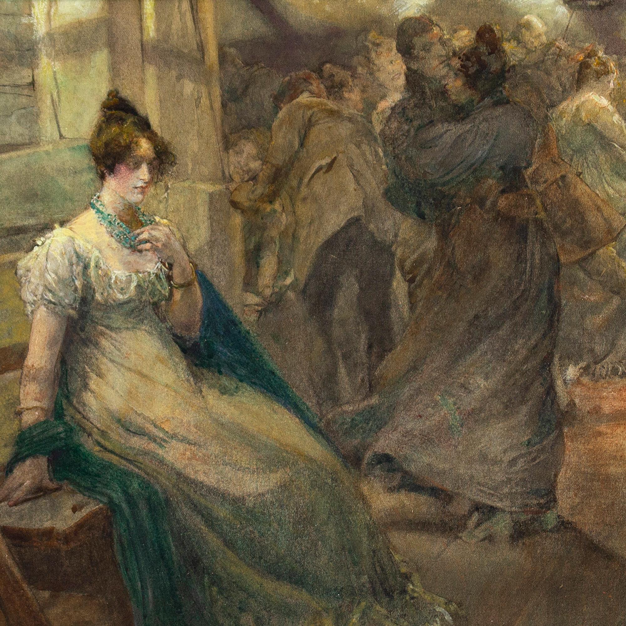 Edgar Bundy RA, The Wallflower, Watercolour 2