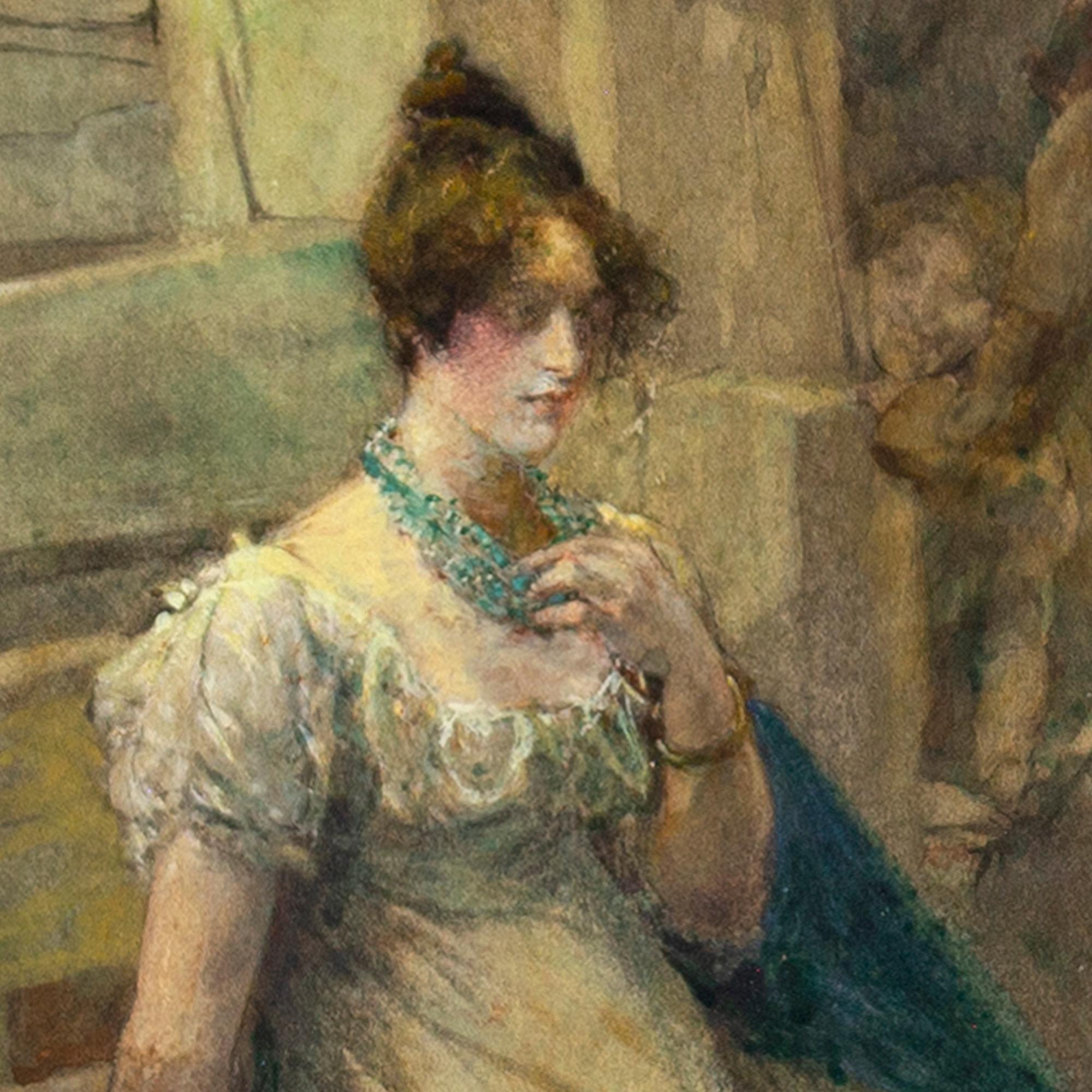 Edgar Bundy RA, The Wallflower, Watercolour 9