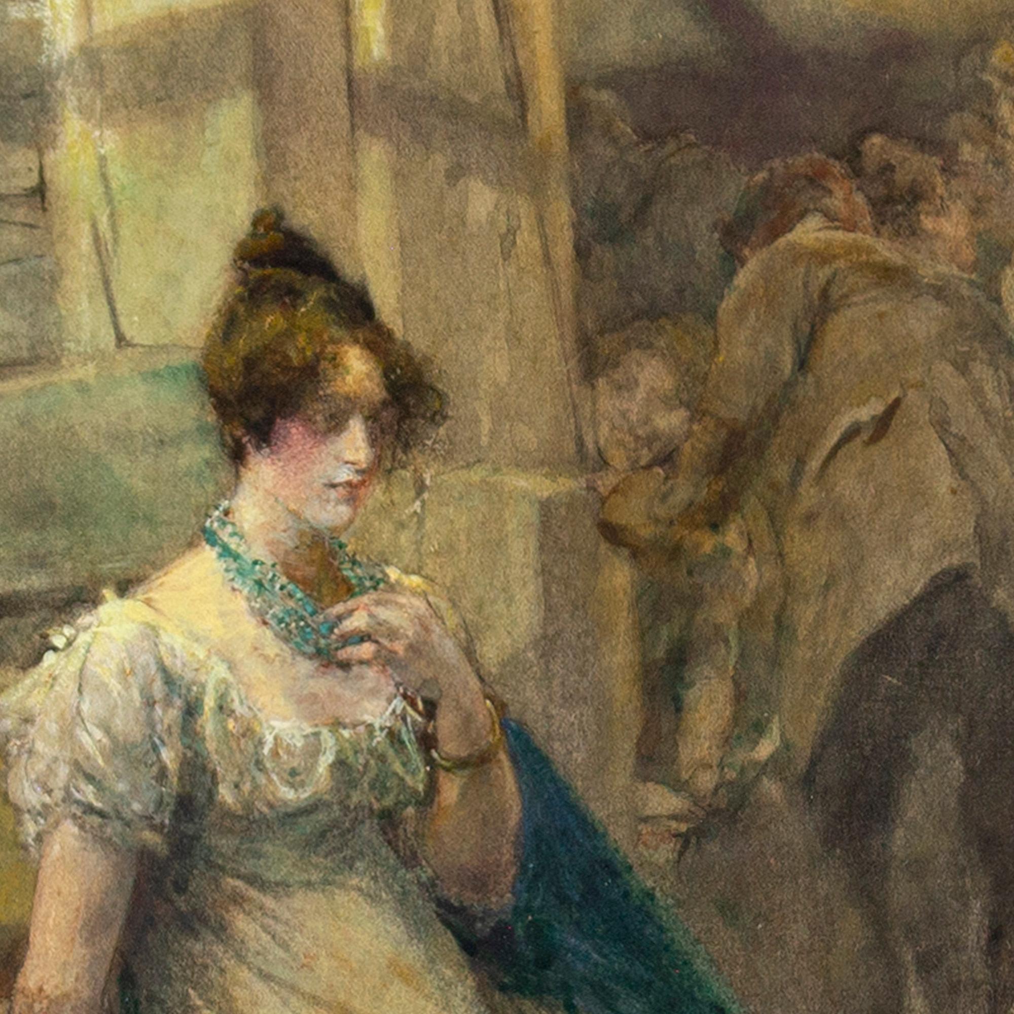 Edgar Bundy RA, The Wallflower, Watercolour 7