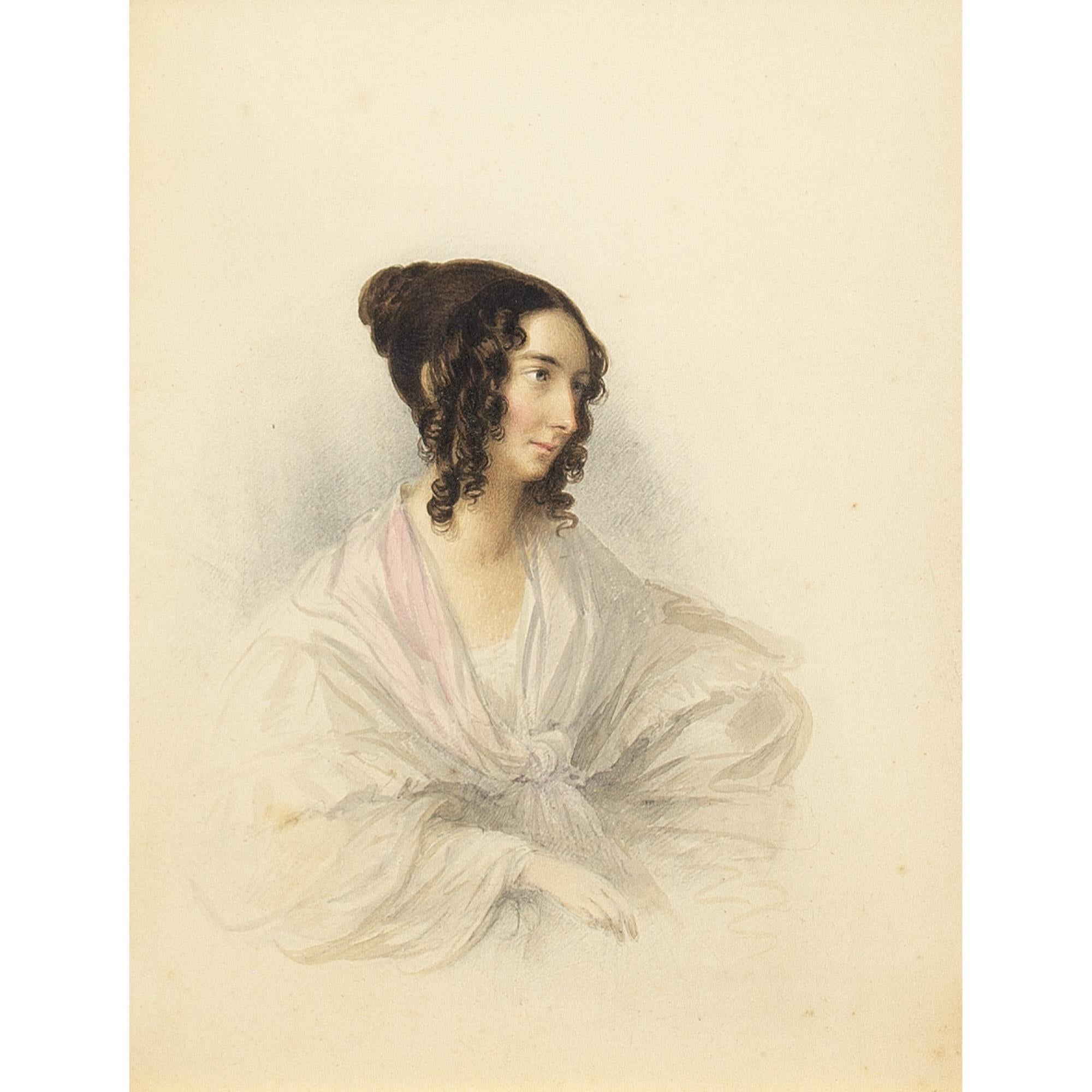 William Moore, Portrait Of A Lady, Watercolour For Sale 1