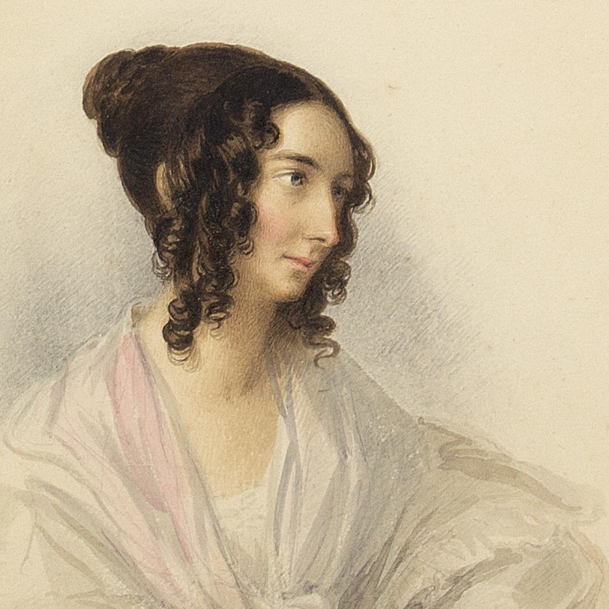 William Moore, Portrait Of A Lady, Watercolour For Sale 3