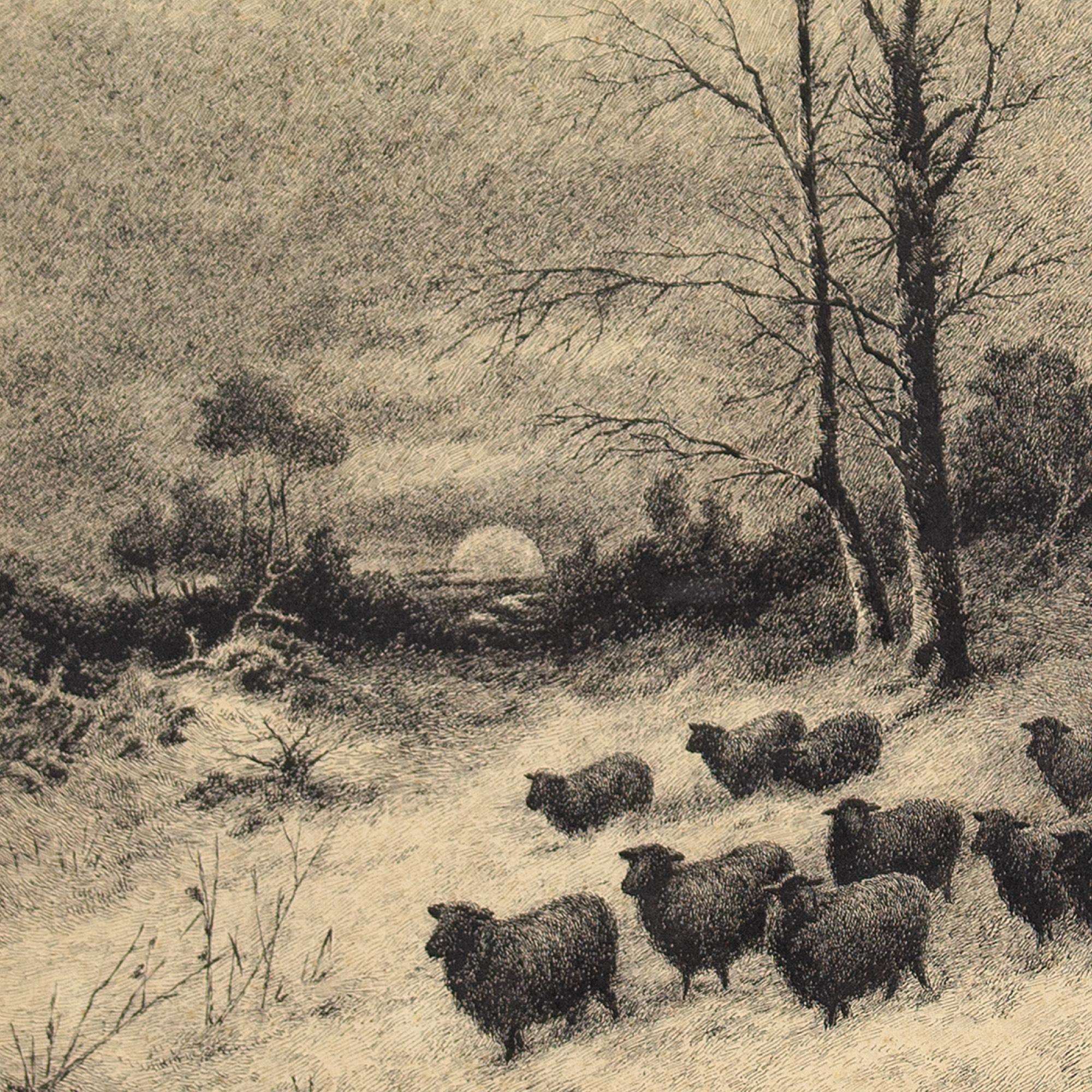 Joseph Farquharson (Circle), The Flock, Drawing 3