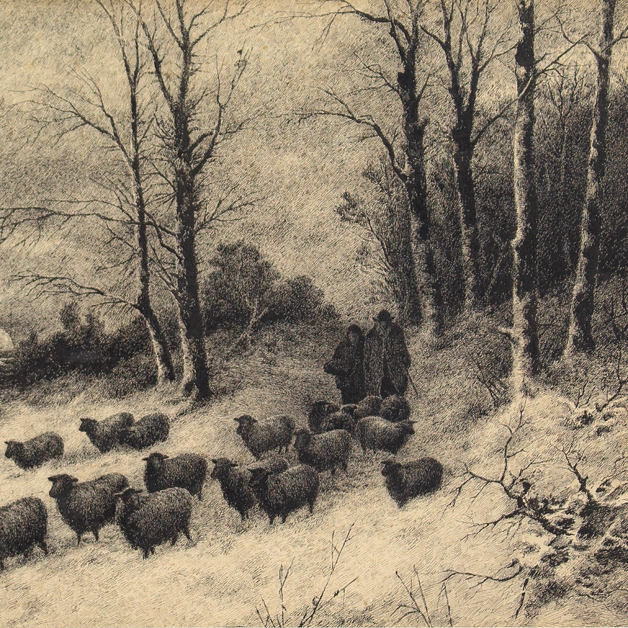 Joseph Farquharson (Circle), The Flock, Drawing 1