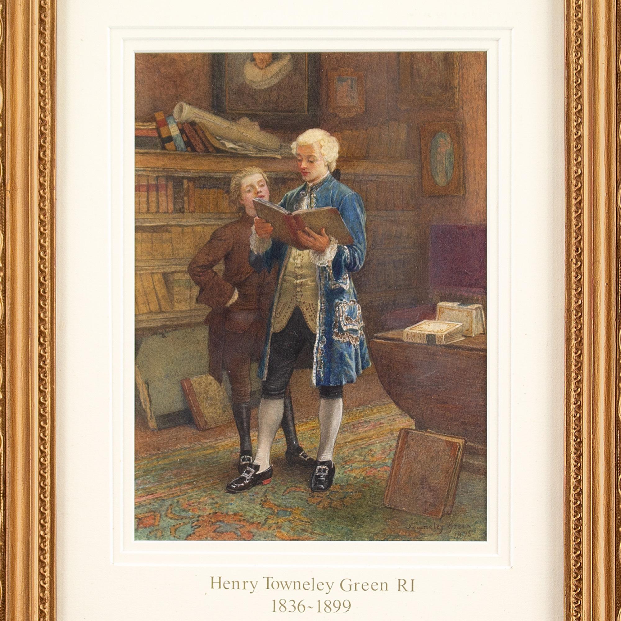 Henry Towneley Green, une lecture intéressante, aquarelle en vente 2
