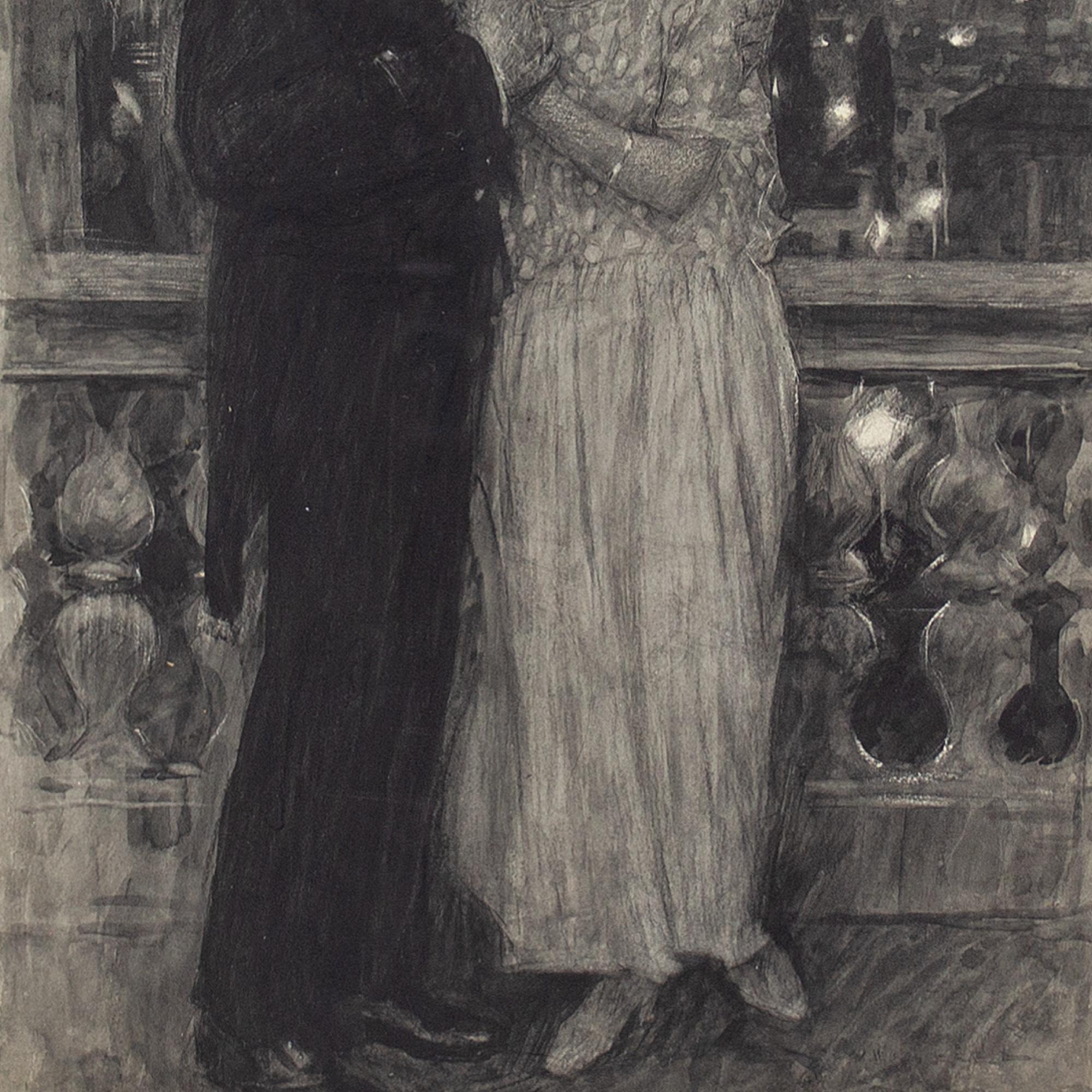 William Hatherell, The Balcony Embrace, Watercolour 2