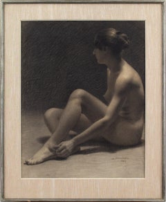 L Ducourant, Nude, Academic Study, Drawing