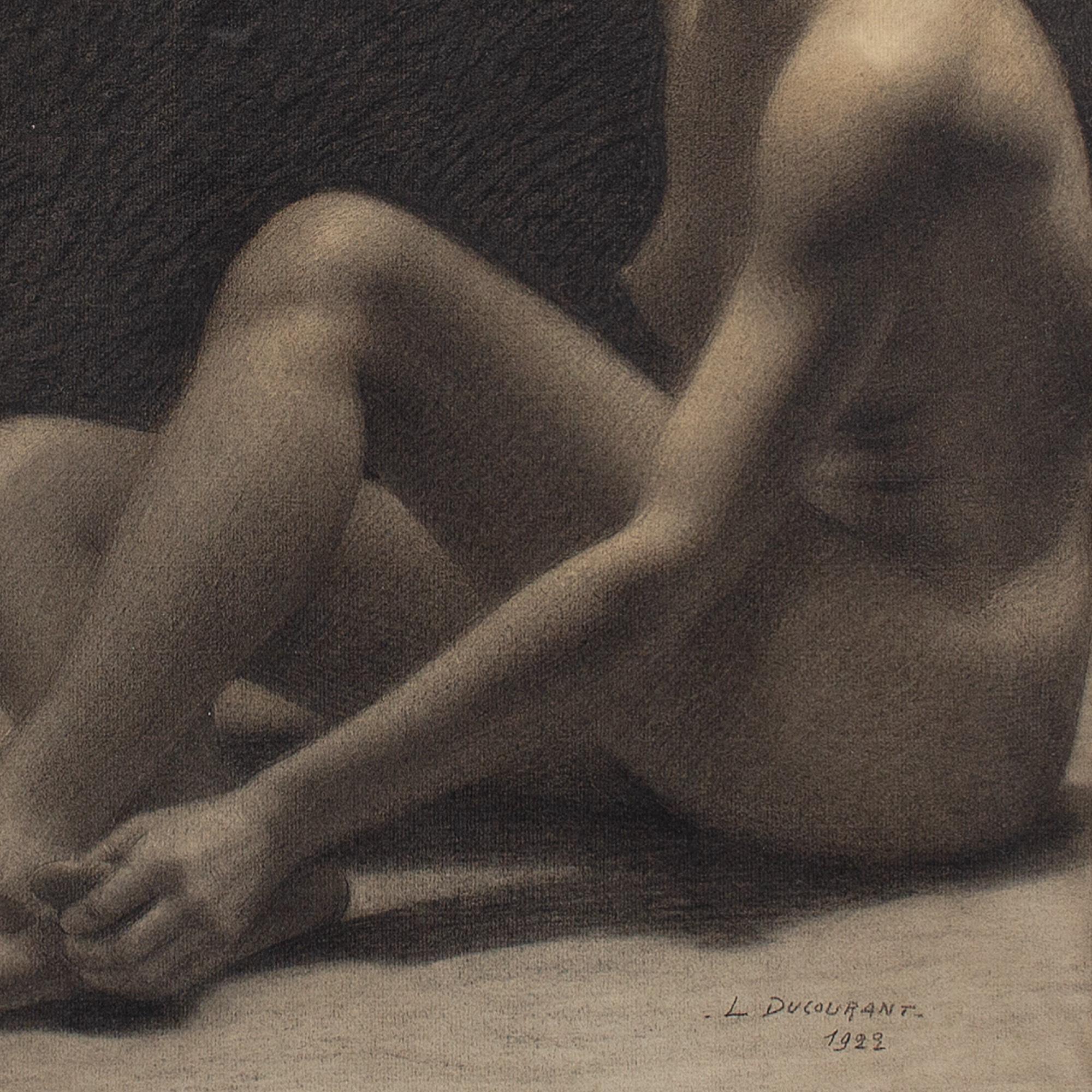 L Ducourant, Nude, Academic Study, Drawing 6