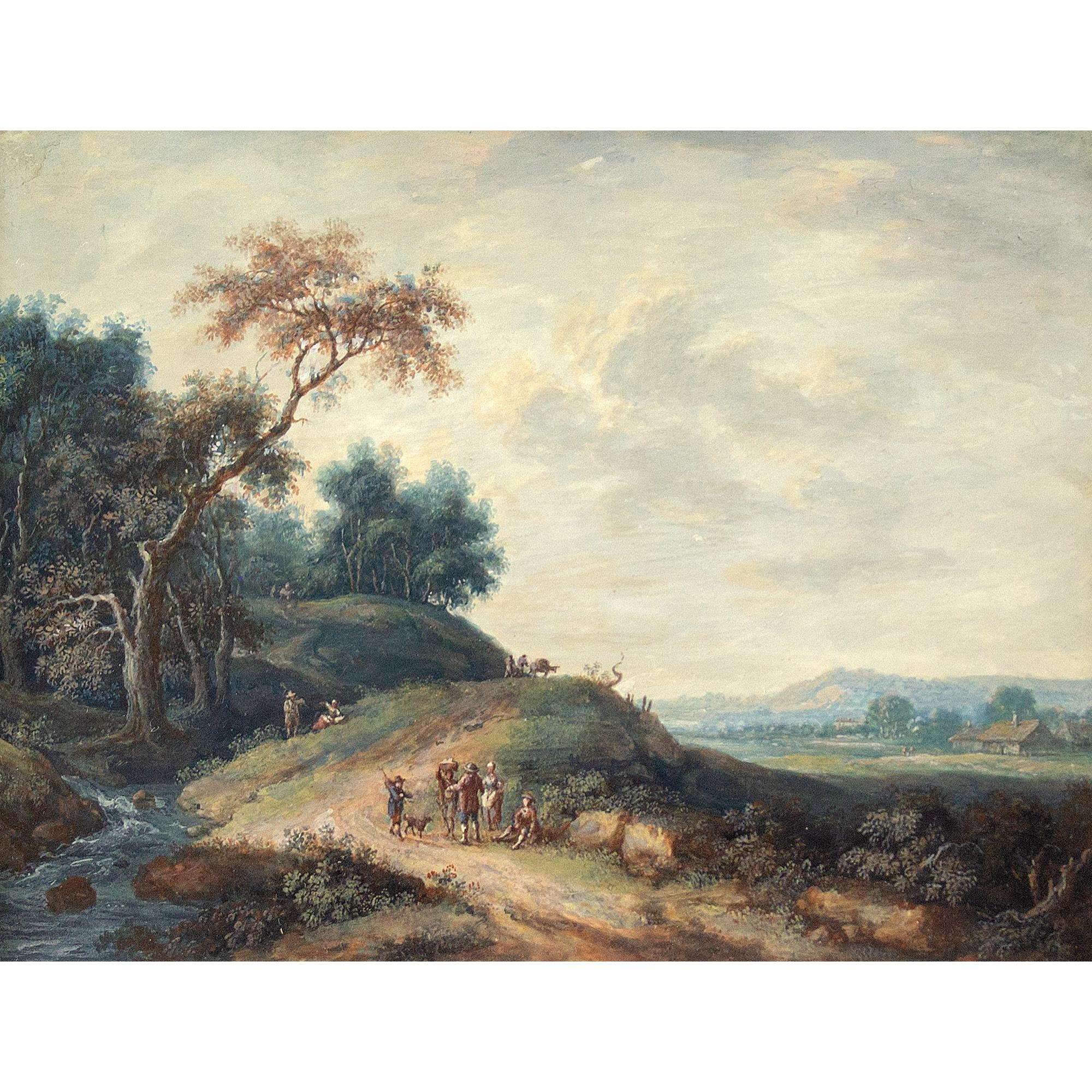 John Inigo Richards RA (Attributed) Landscape With Country Track & Figures For Sale 1