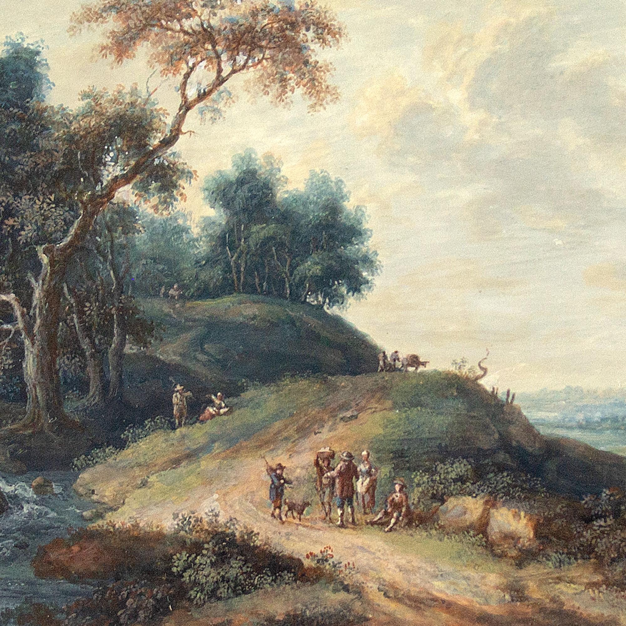 John Inigo Richards RA (Attributed) Landscape With Country Track & Figures For Sale 4