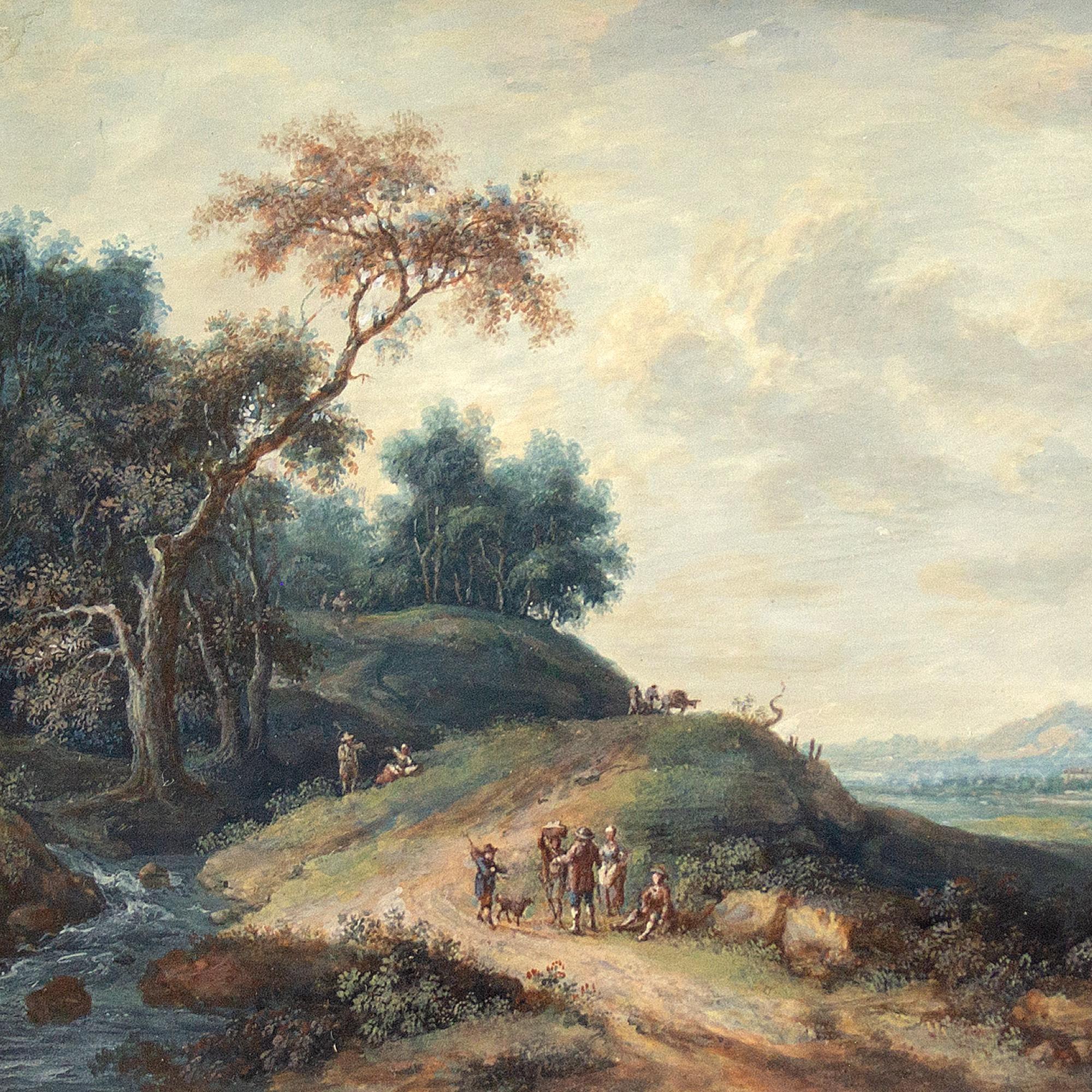 John Inigo Richards RA (Attributed) Landscape With Country Track & Figures For Sale 2