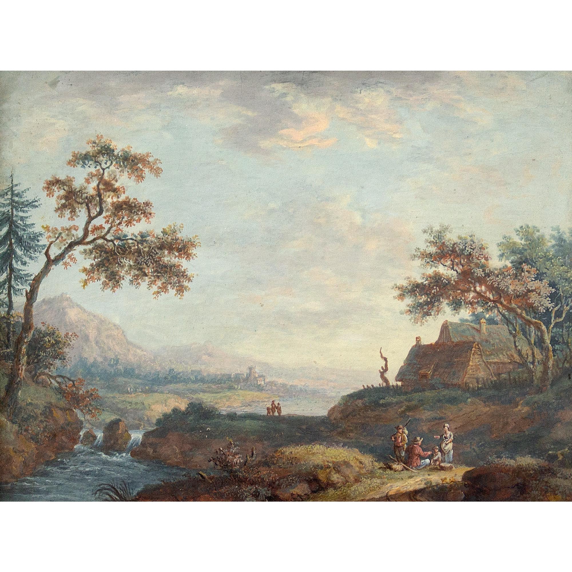 John Inigo Richards RA (Attributed), Landscape With Country Track & Figures For Sale 1