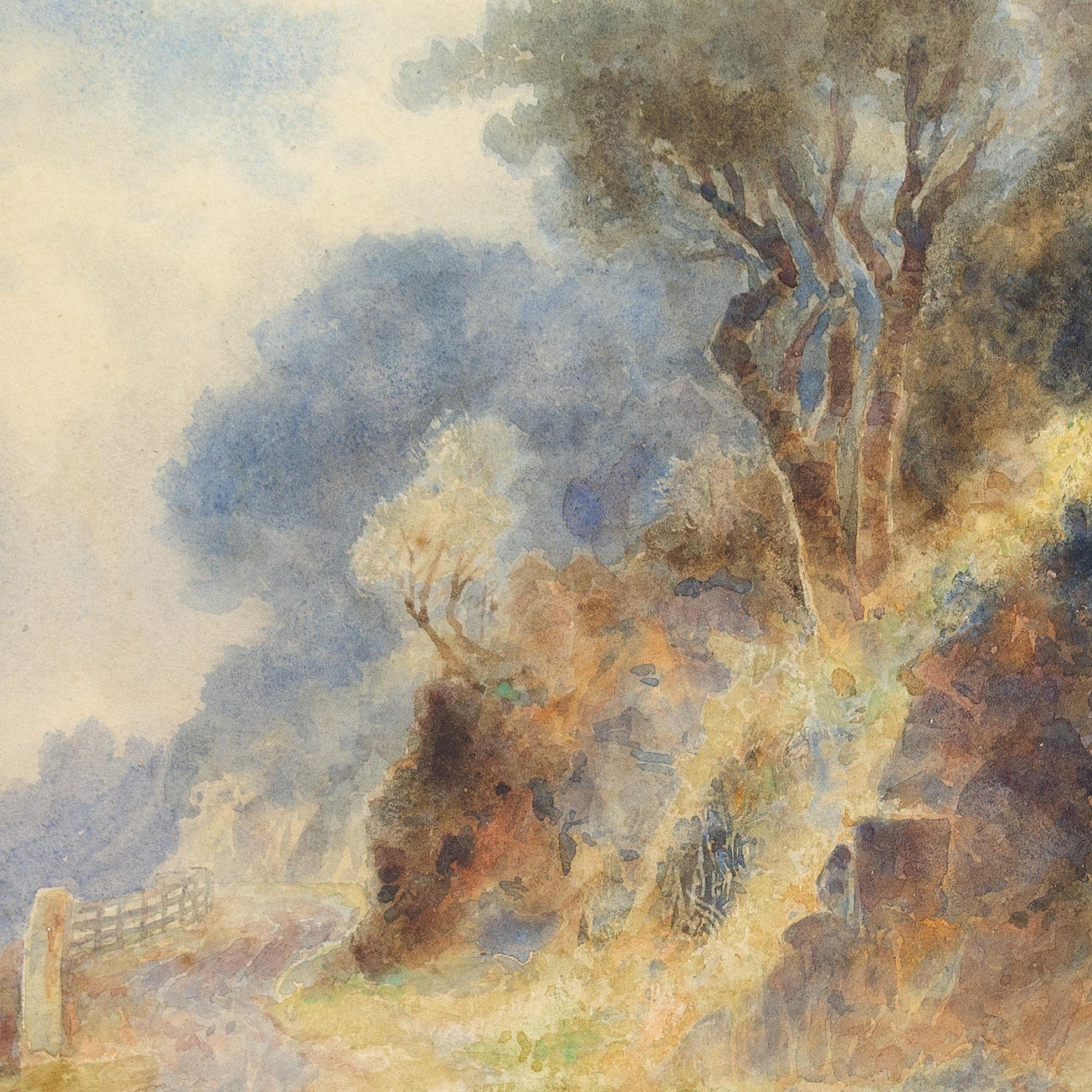 Thomas Medcalf, Upland Landscape With Track, Watercolour  3