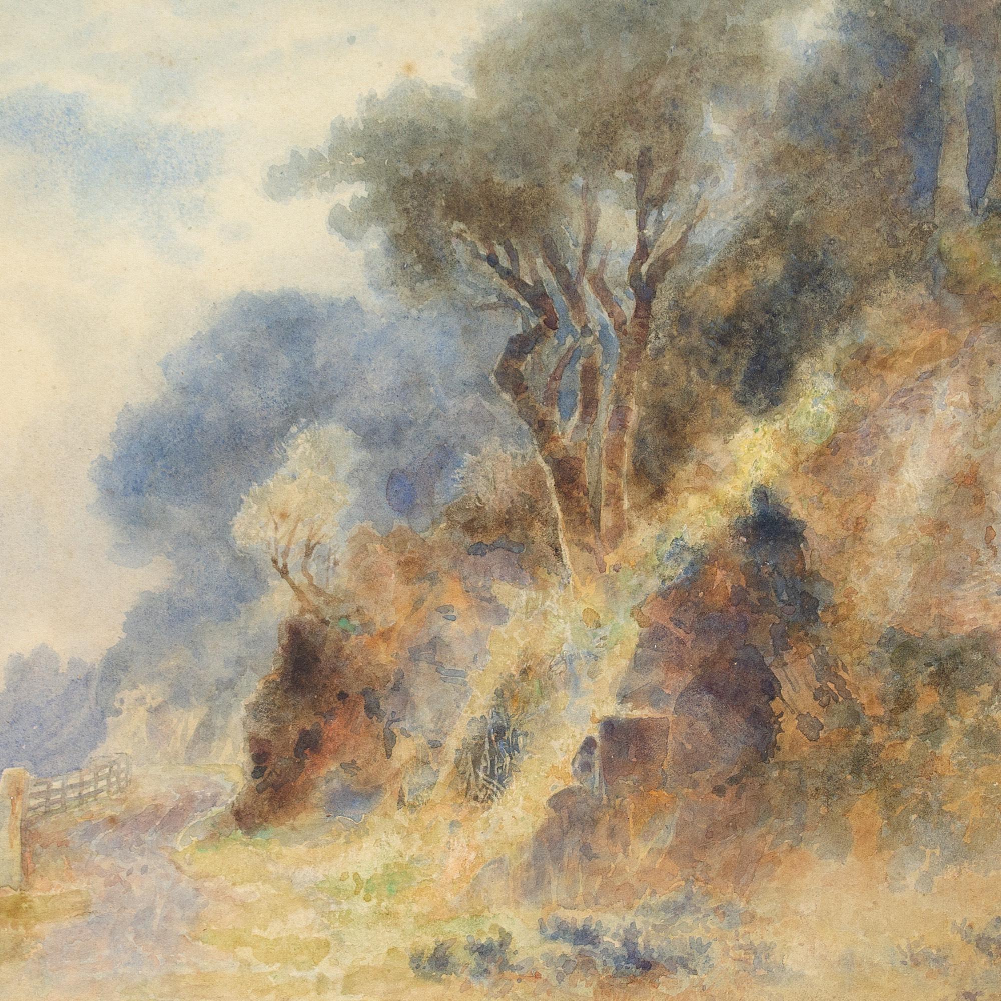 Thomas Medcalf, Upland Landscape With Track, Watercolour  2