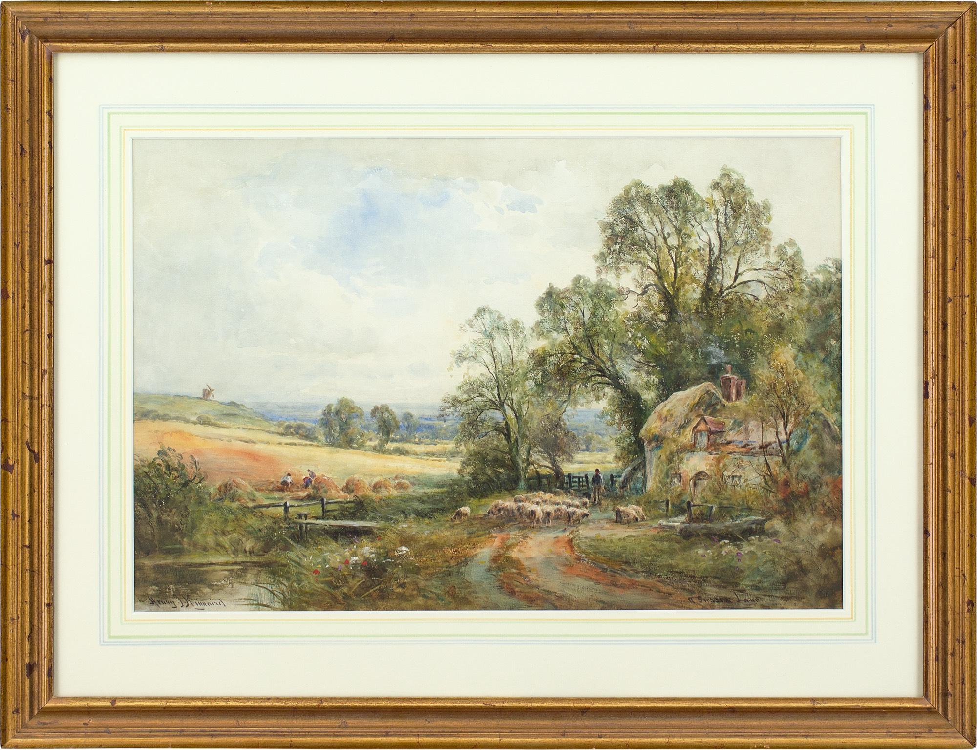 Henry John Kinnaird, A Sussex Lane, aquarelle ancienne