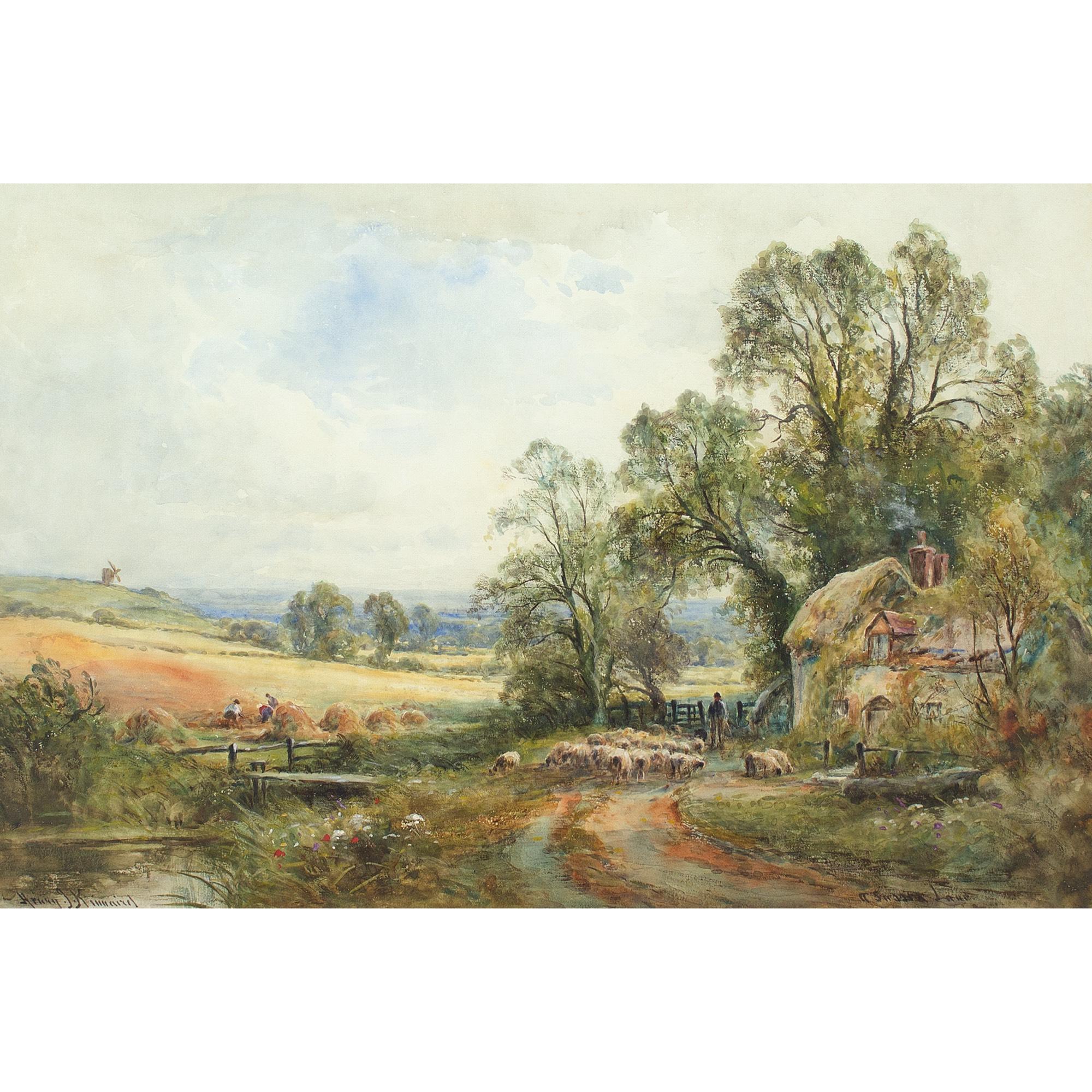 Henry John Kinnaird, A Sussex Lane, Antique Watercolour For Sale 1