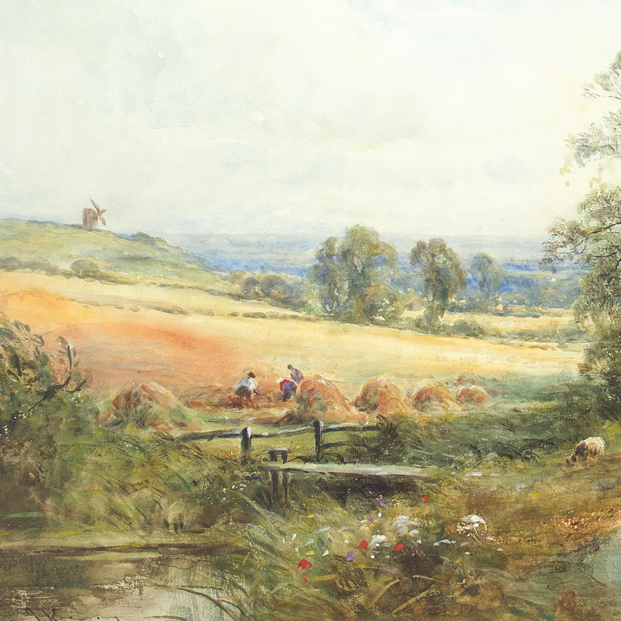 Henry John Kinnaird, A Sussex Lane, Antique Watercolour For Sale 6