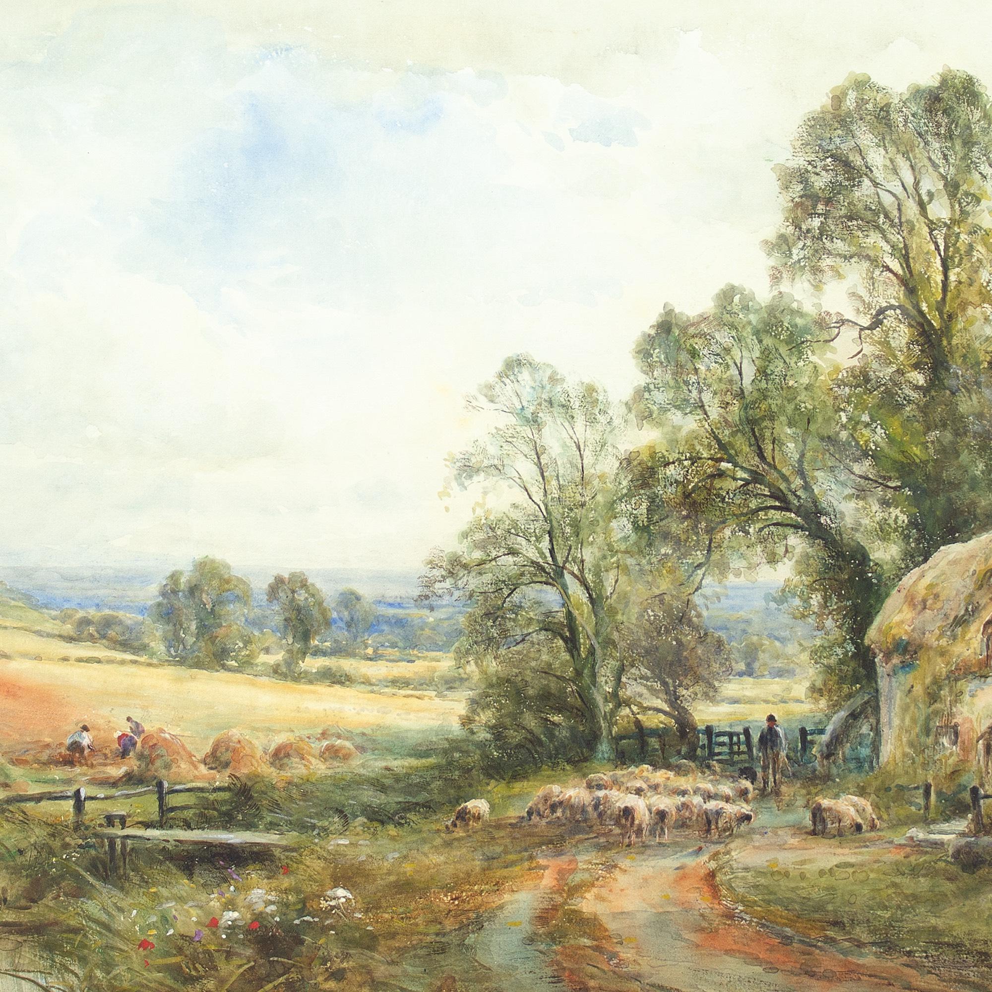 Henry John Kinnaird, A Sussex Lane, Antique Watercolour For Sale 4