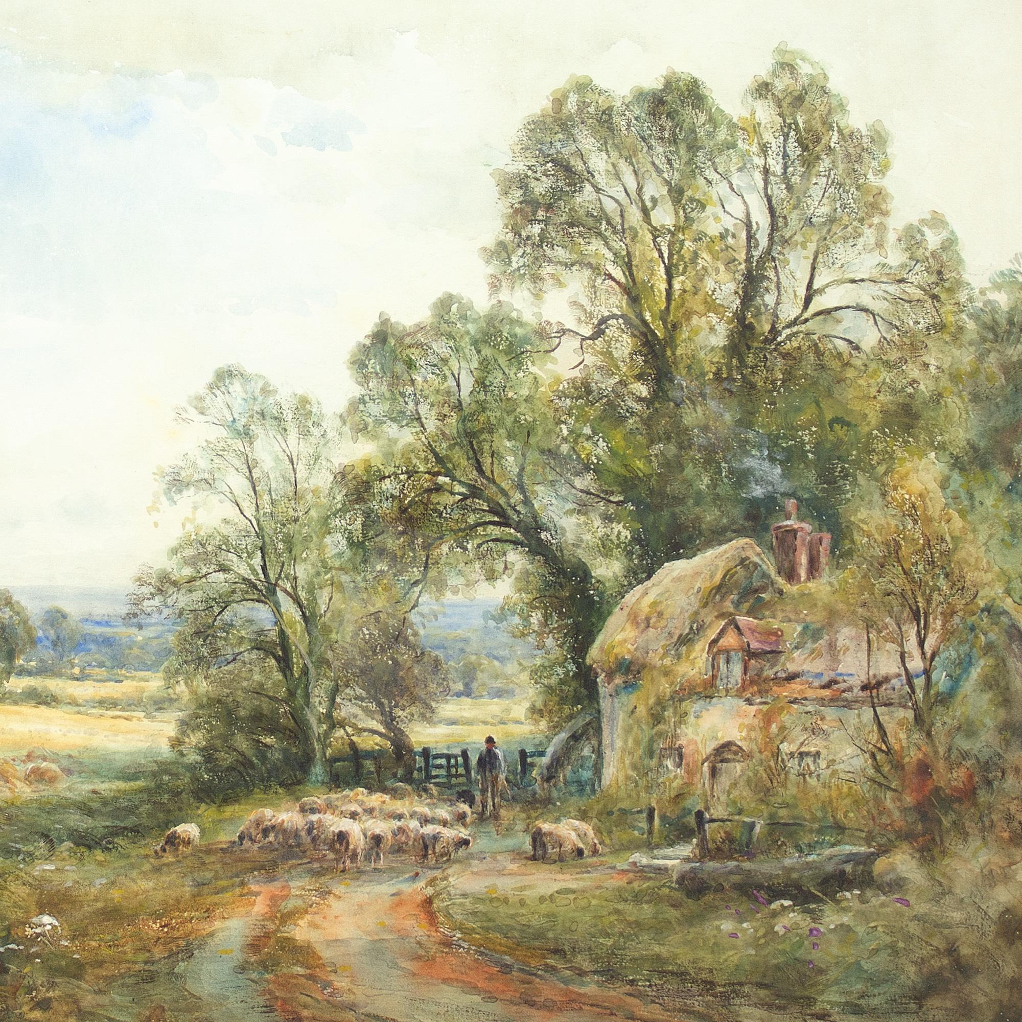 Henry John Kinnaird, A Sussex Lane, Antique Watercolour For Sale 5