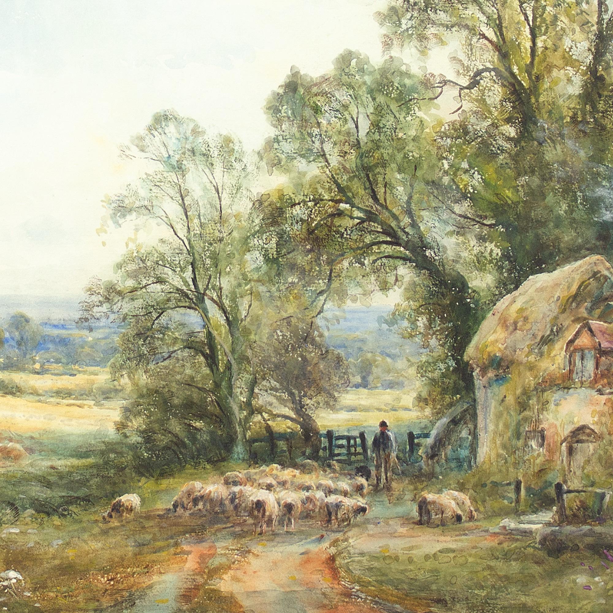 Henry John Kinnaird, A Sussex Lane, Antique Watercolour For Sale 7
