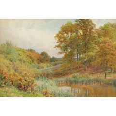 Harold Sutton Palmer RI RBA, Un estanque cerca de Dunsford, Surrey, Acuarela antigua