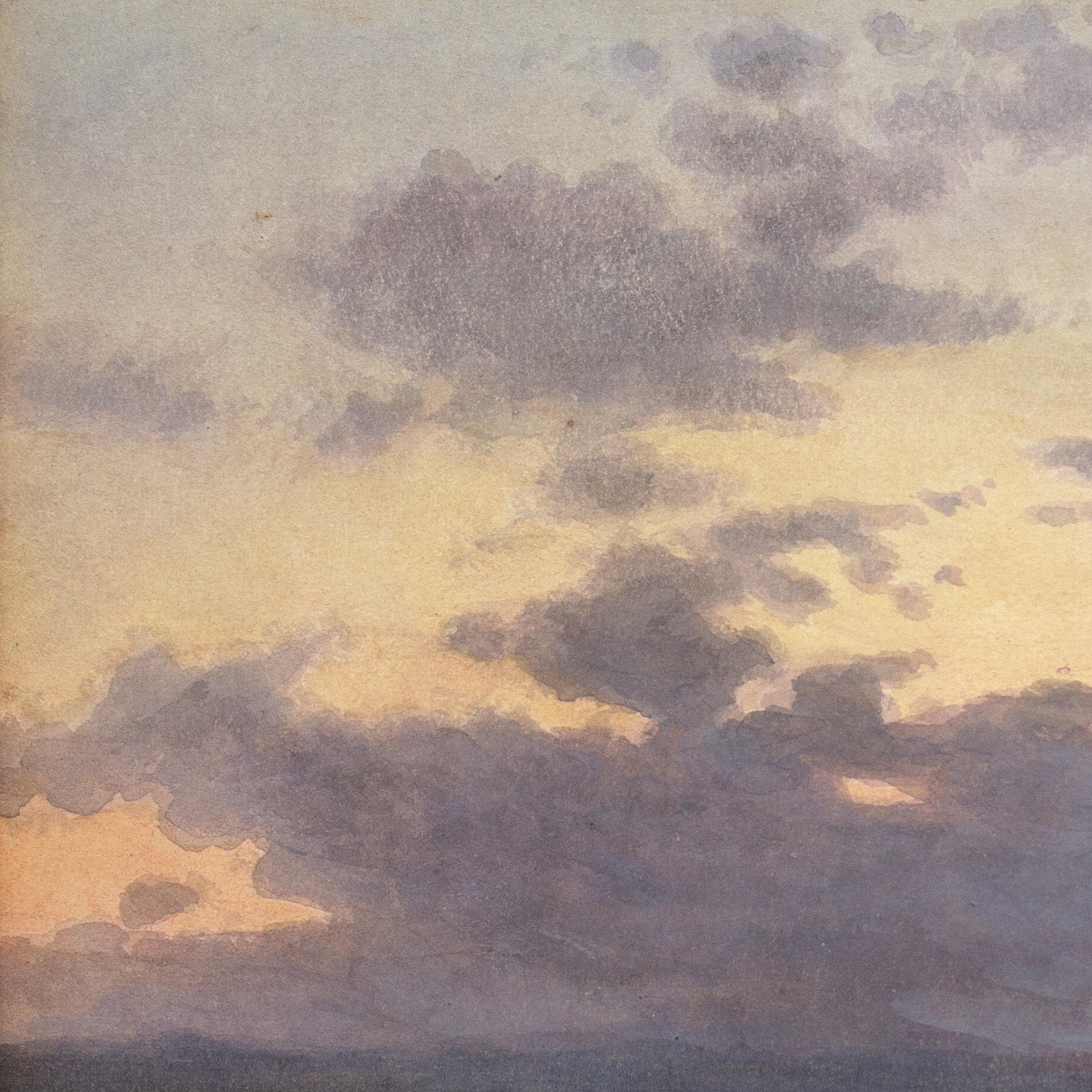 William Stephen Coleman, Coastal Landscape With Sunset, Watercolour For Sale 6