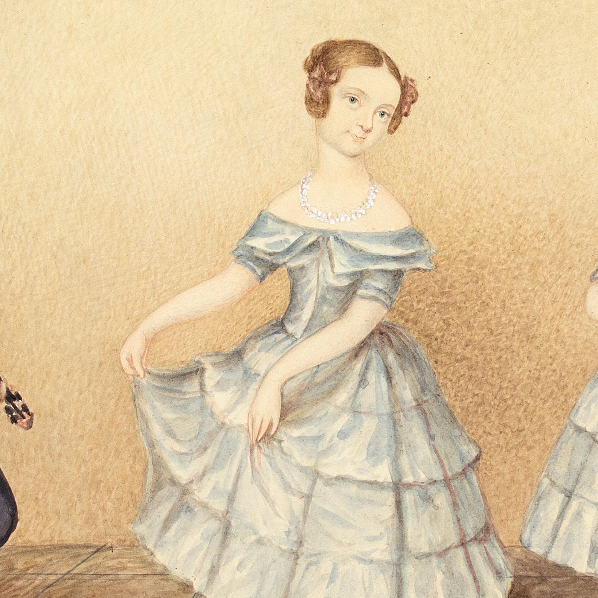 19th-Century English School, Gruppenbildnis von drei Kindern 3