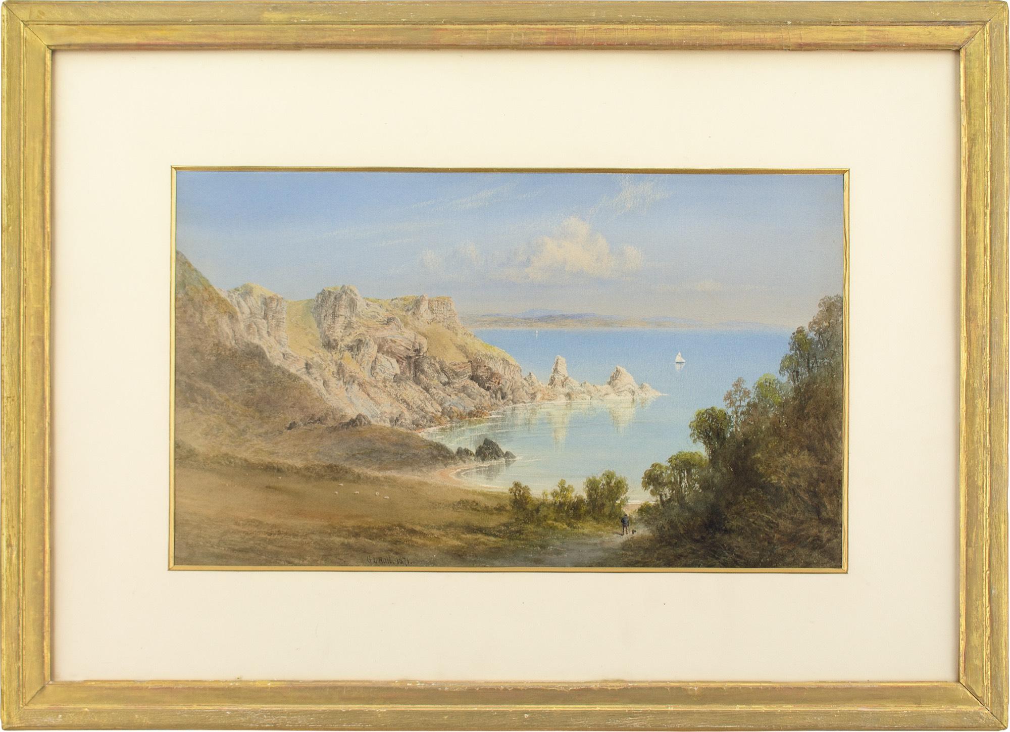 This late 19th-century watercolour by British artist George Lowthian Hall (1825-1888) depicts a radiant view of Anstey Cove in Torquay, Devon.

At the height of Summer, the crystal clear waters and brilliant blue sky seem distinctly Mediterranean.