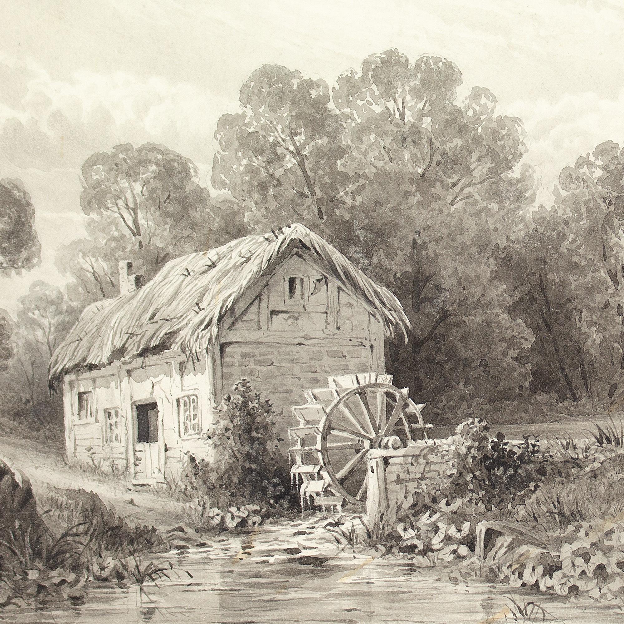 Edmond Albert Joseph Tyrel de Poix, Landscape With Watermill, Mother & Child For Sale 4