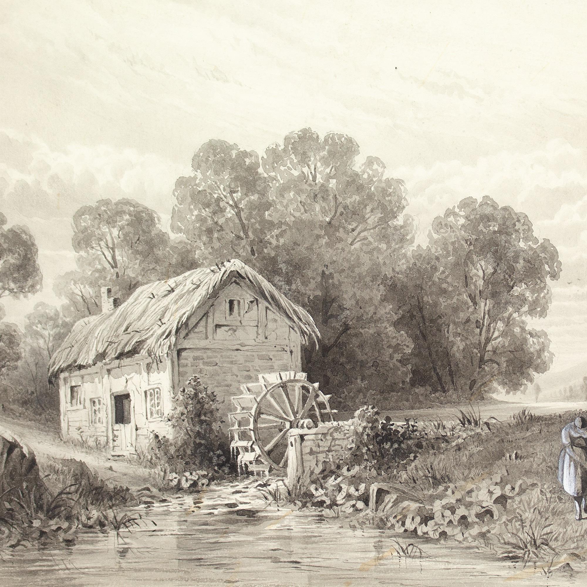 Edmond Albert Joseph Tyrel de Poix, Landscape With Watermill, Mother & Child For Sale 6