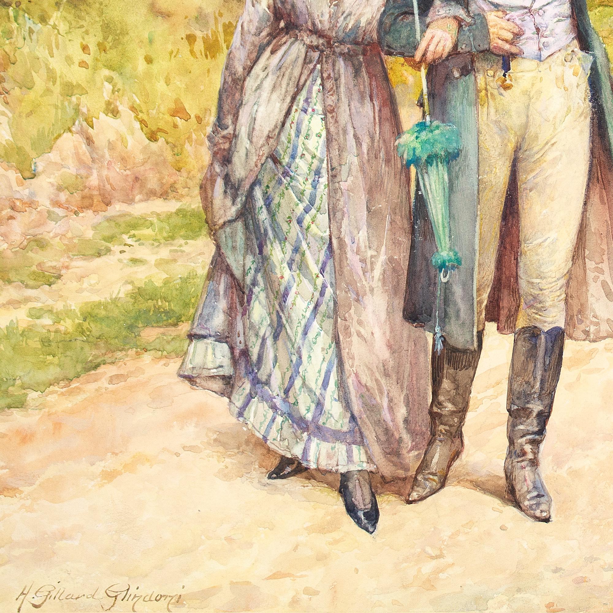 Henry Gillard Glindoni, The Friendly Chat, Watercolour For Sale 6