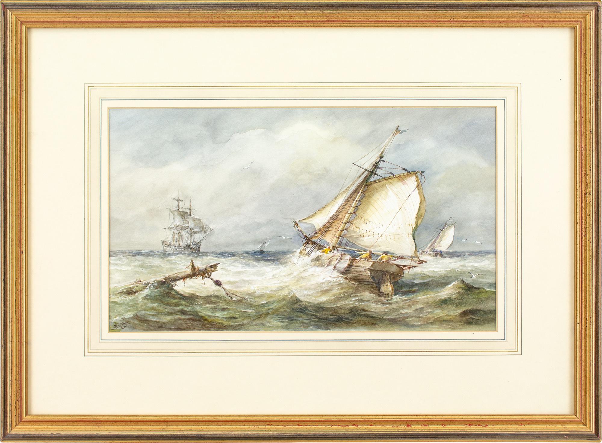 Edward A Swan, Turbulent Marine Scene, Watercolour