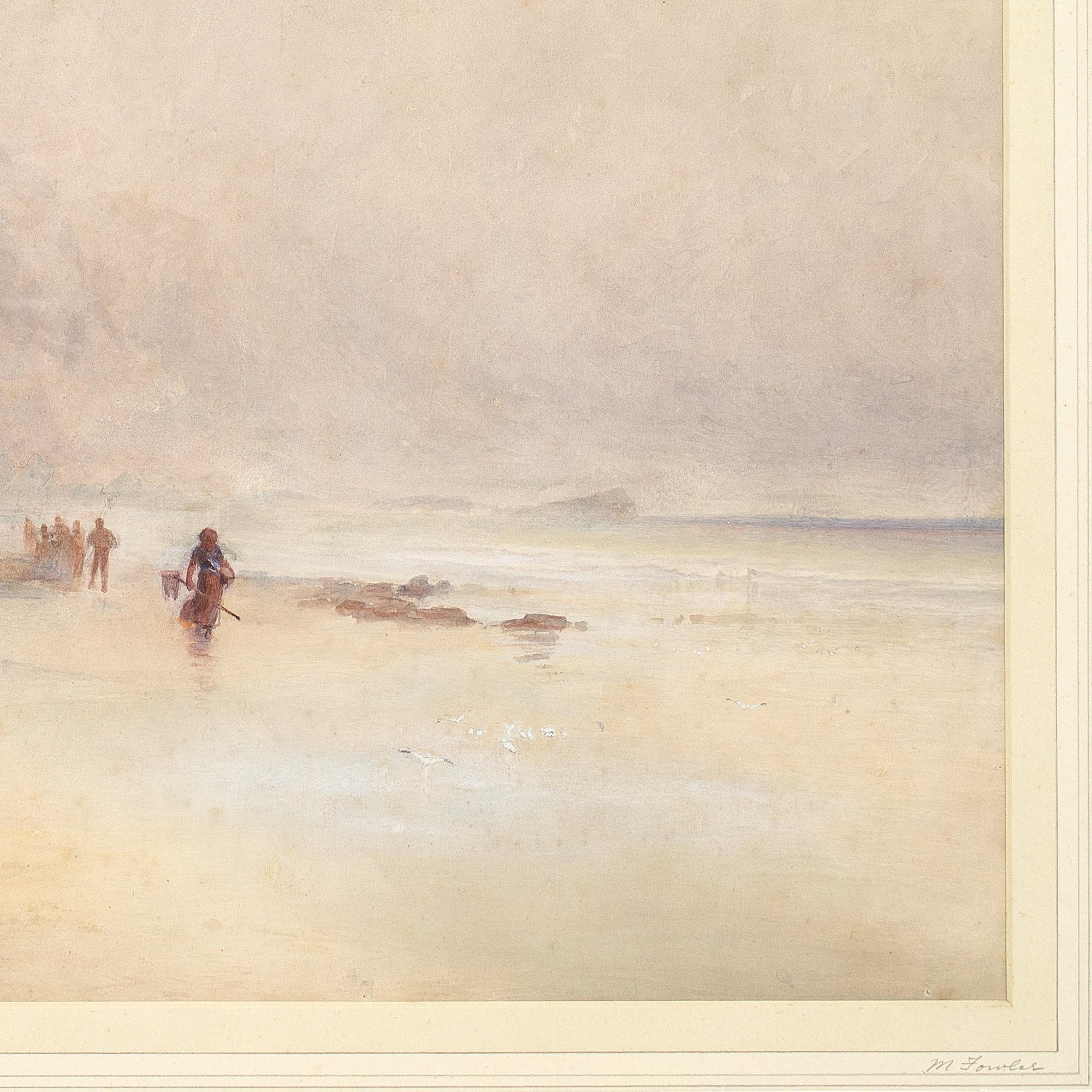 Martha Fowler, Sea Fog On The Cornish Coast, Antique Watercolour For Sale 3