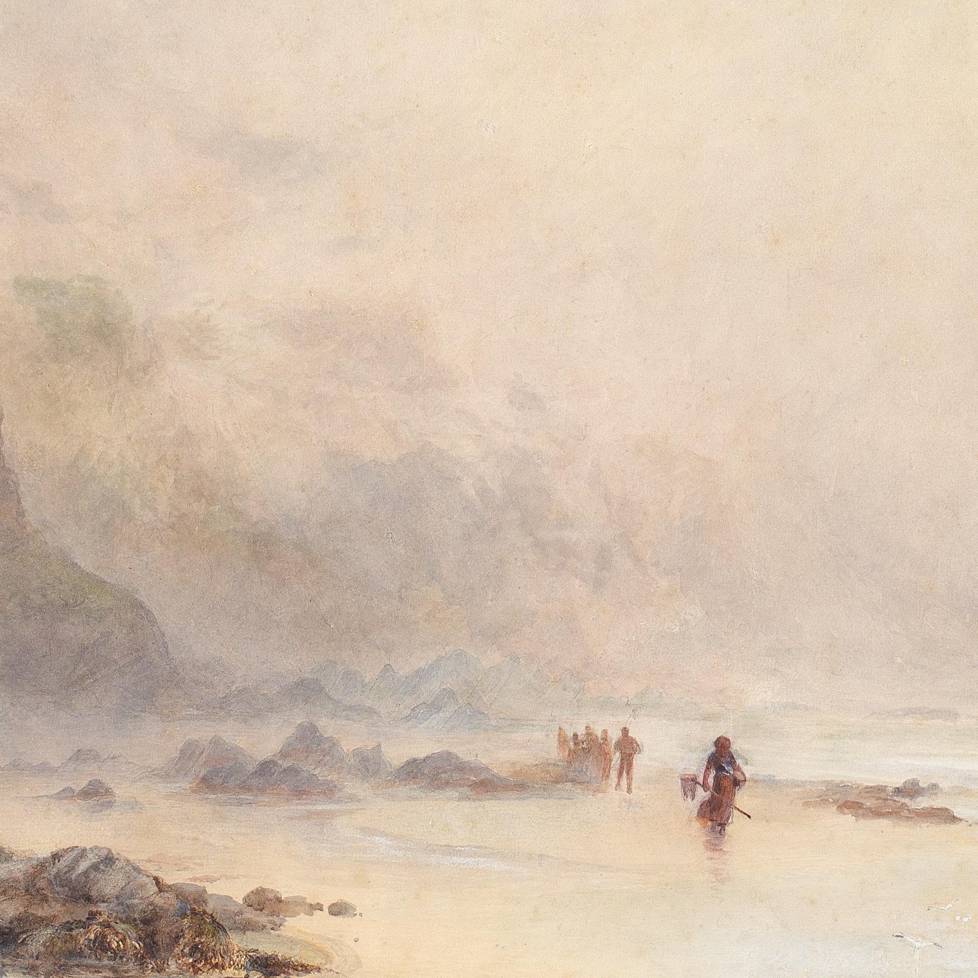 Martha Fowler, Sea Fog On The Cornish Coast, Antique Watercolour For Sale 2