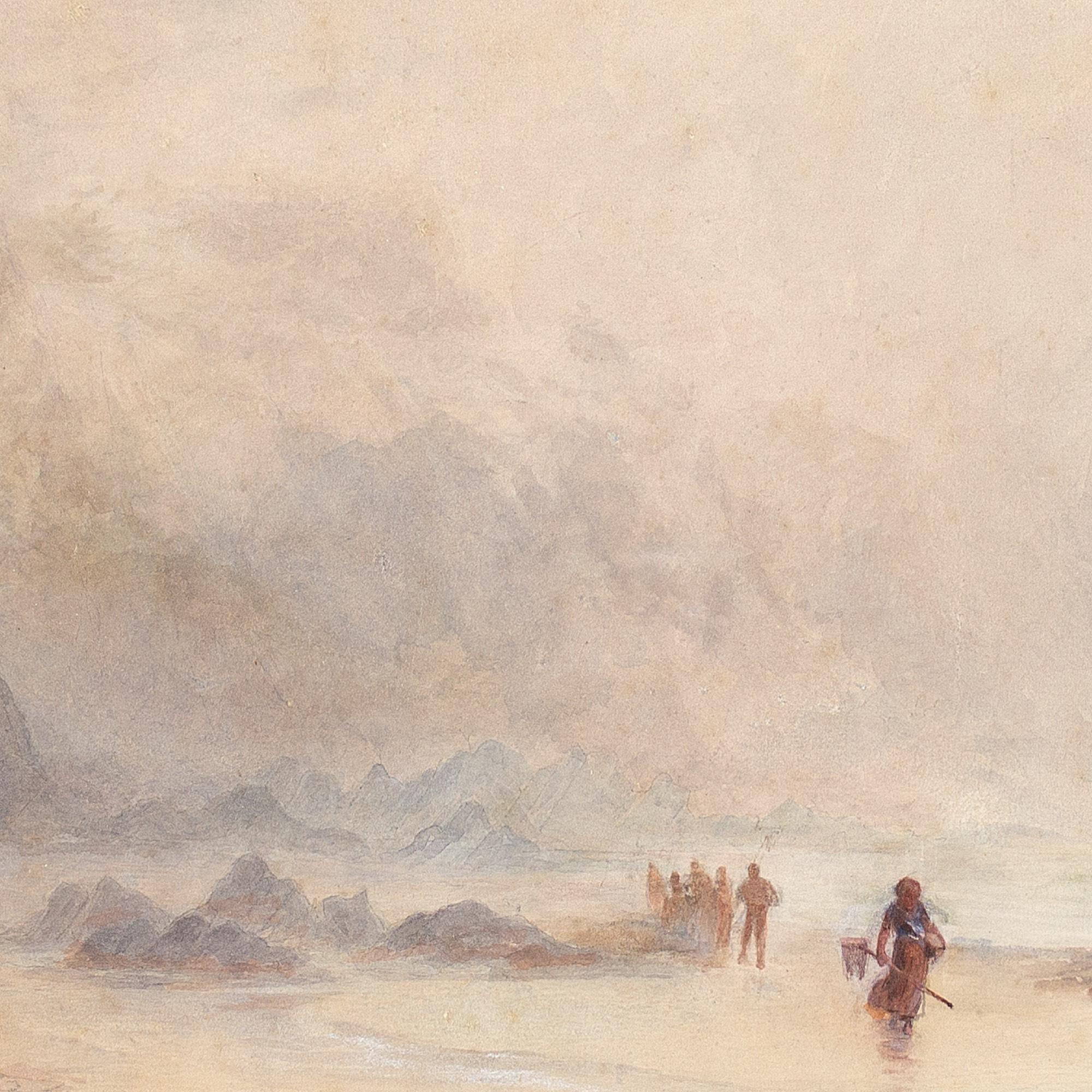 Martha Fowler, Sea Fog On The Cornish Coast, Antique Watercolour For Sale 6