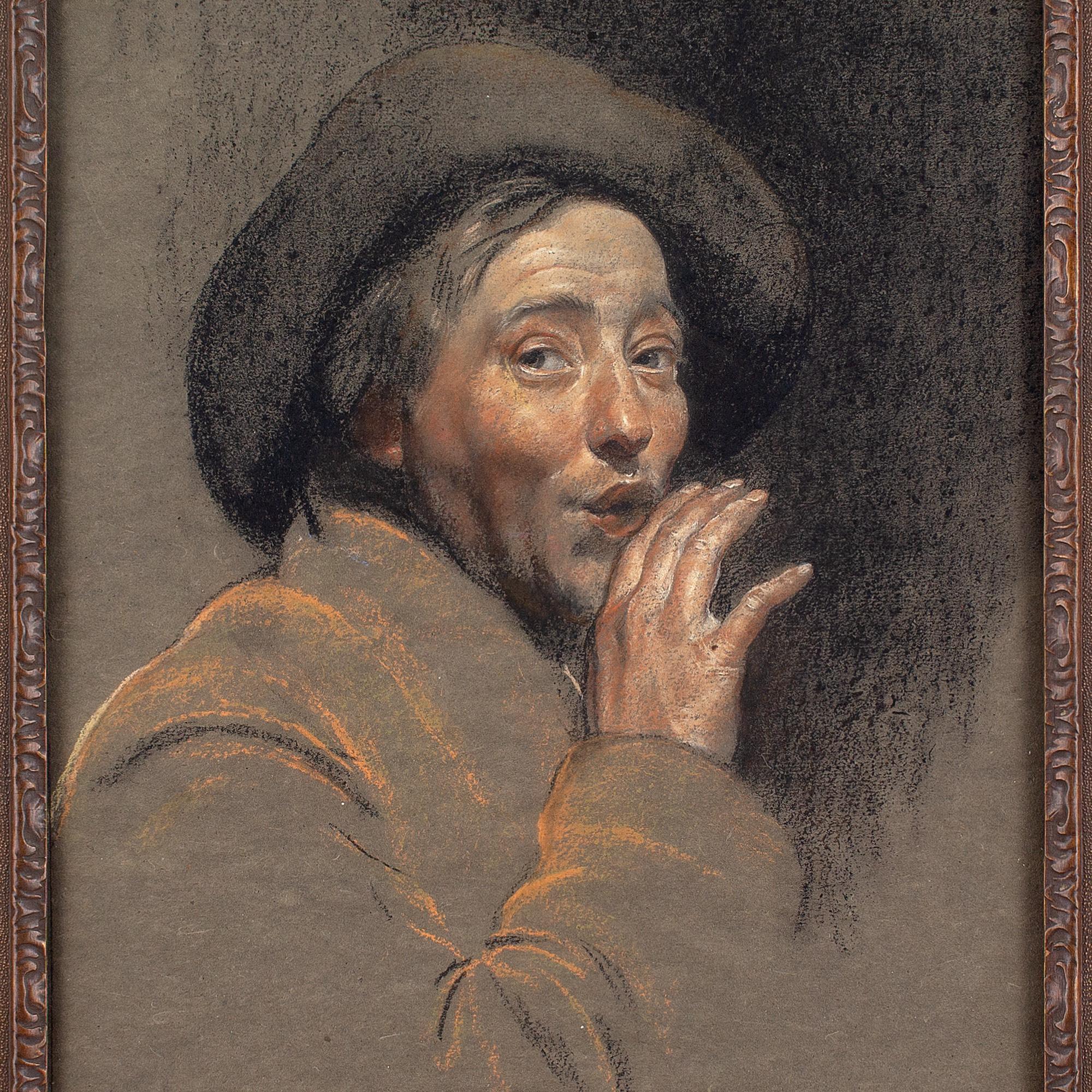 Herbert Johnson Harvey, The Whisper, Self-Portrait, Pastel For Sale 4