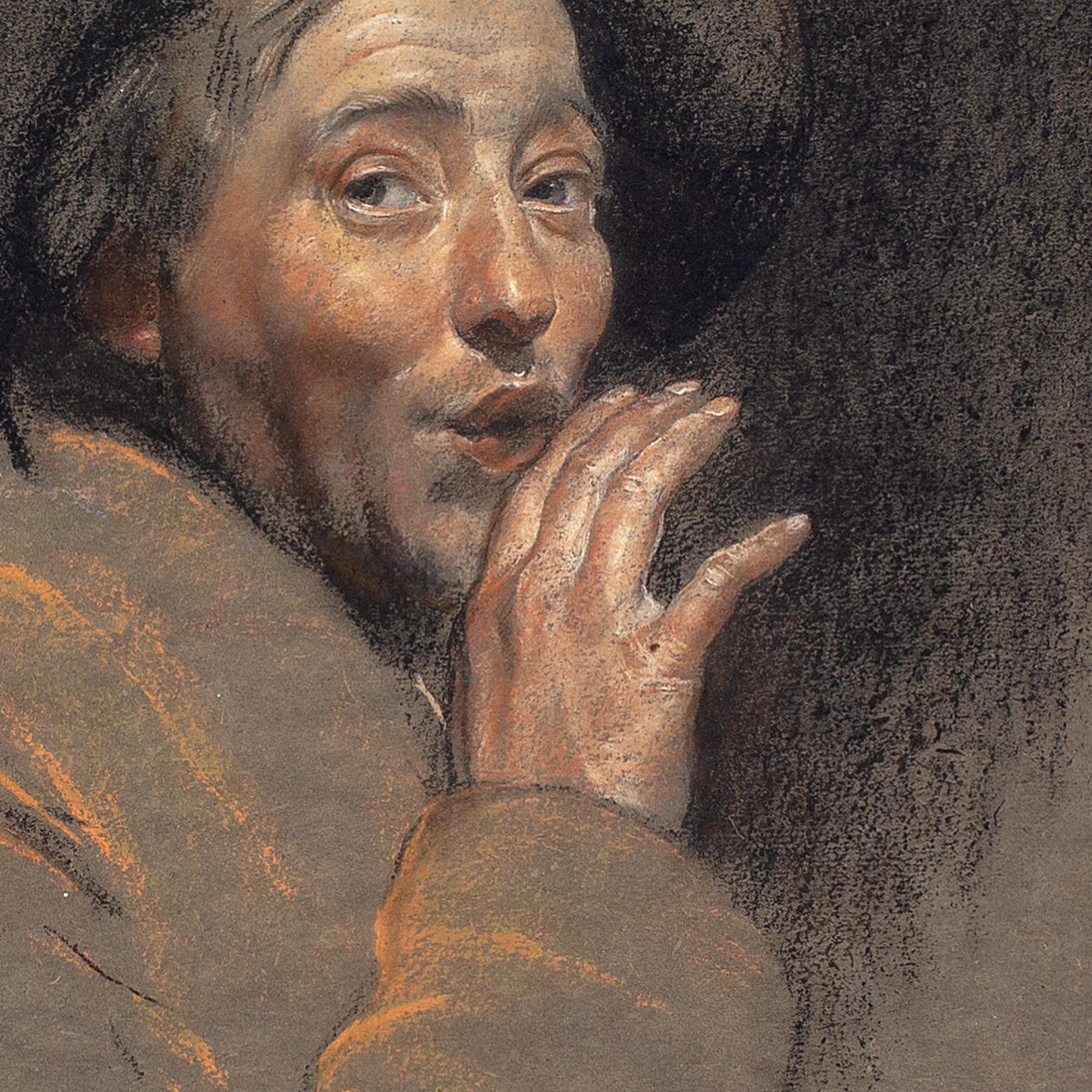 Herbert Johnson Harvey, The Whisper, Self-Portrait, Pastel For Sale 7