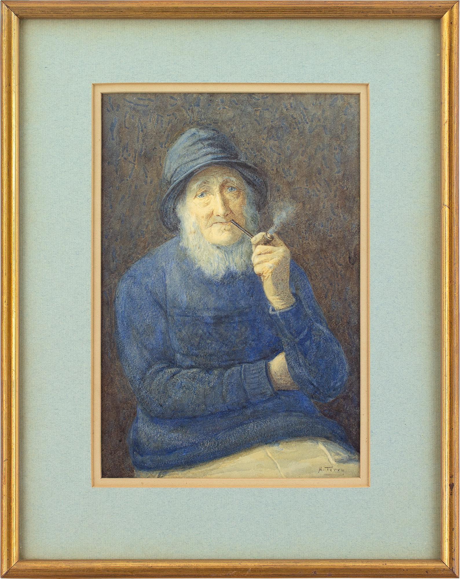 This early 20th-century watercolour by British artist Henry M Terry (1854-c.1920) depicts an elderly fisherman.

Terry’s body of work is brimming with characters: dapper old gentlemen brush top hats on Sunday mornings, doting grandfathers look