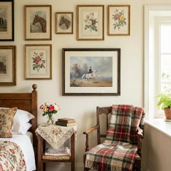 C.1860 Austrian School Lady Riding A Grey Horse In Landscape, Watercolour