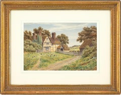 Antique E Wood, Farmhouse Near Godalming, Surrey, Watercolour