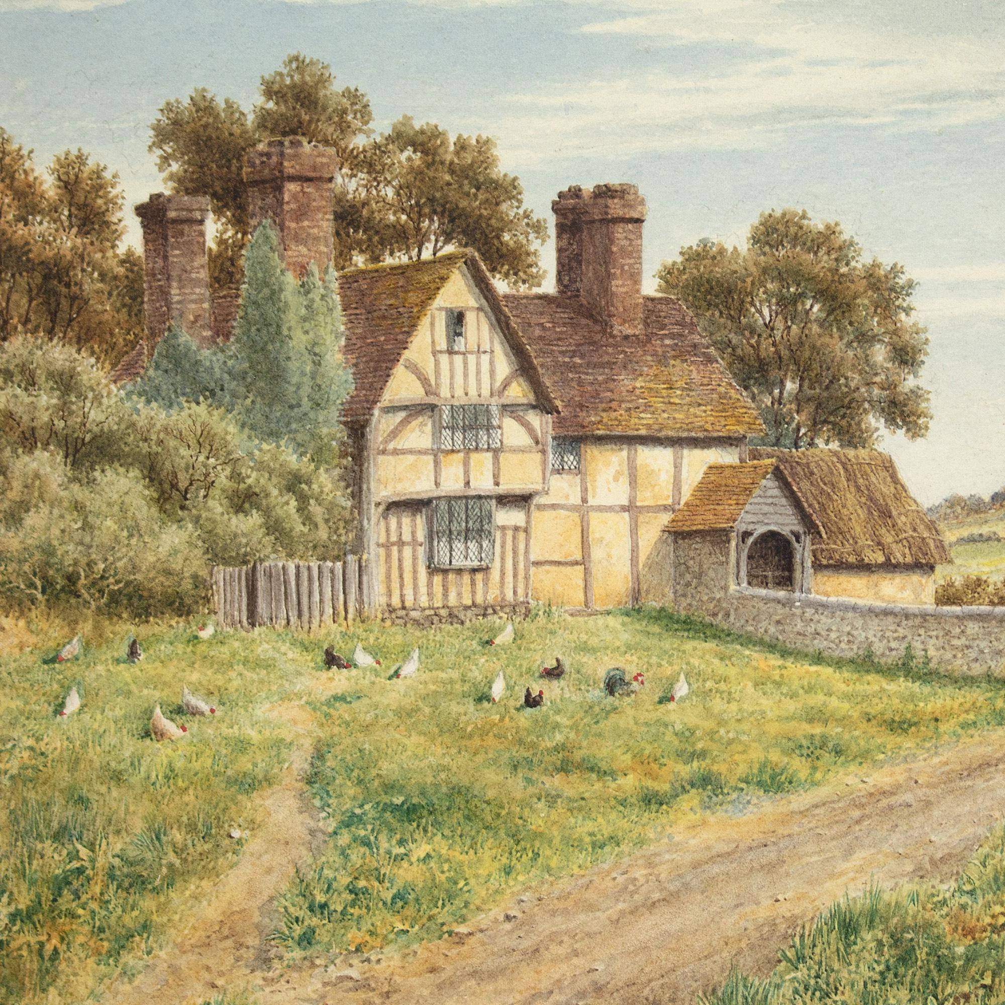 E Wood, Farmhouse Near Godalming, Surrey, Watercolour For Sale 4