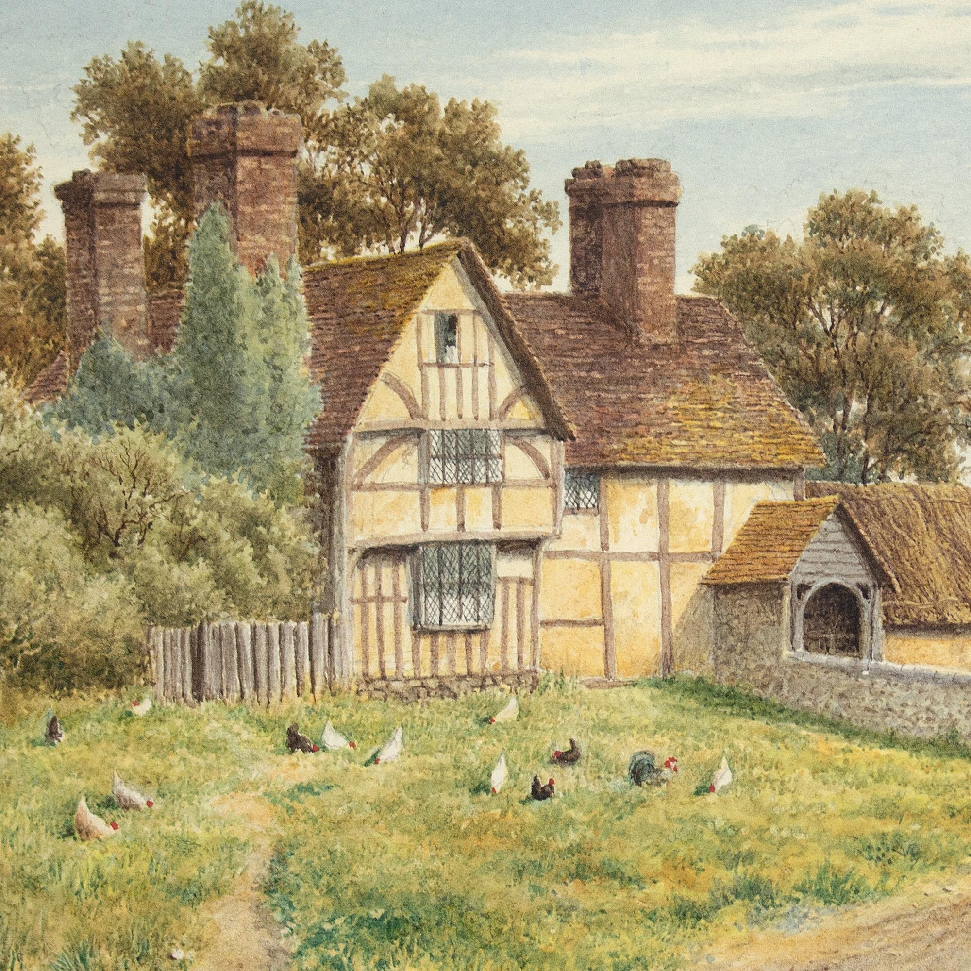 E Wood, Farmhouse Near Godalming, Surrey, Watercolour For Sale 6