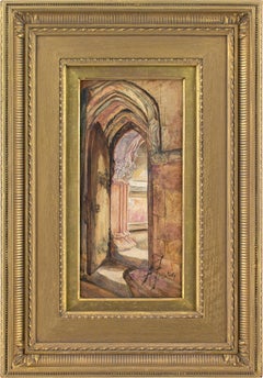 Alexander Fraser Jnr RSA, A Doorway, Chapel Rosslyn, aquarelle