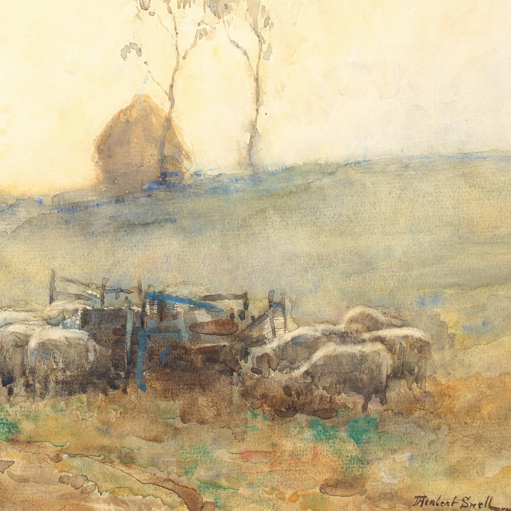 James Herbert Snell, Close Of Day, Watercolour For Sale 7