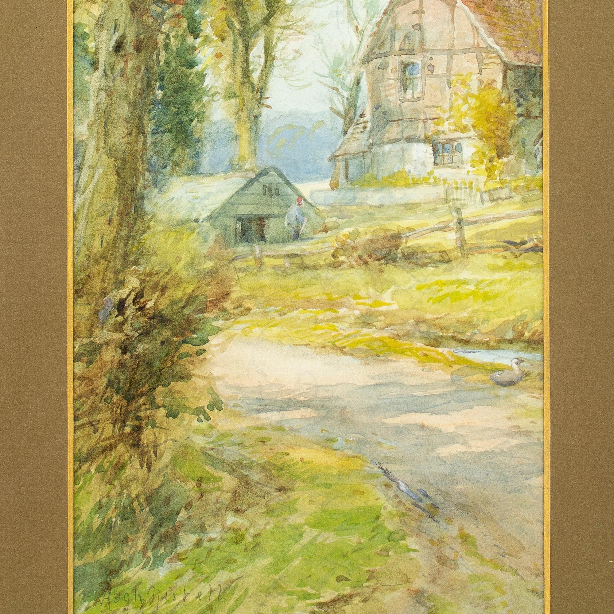 Hugh Nisbett, Par de vistas rurales con casas de campo 9