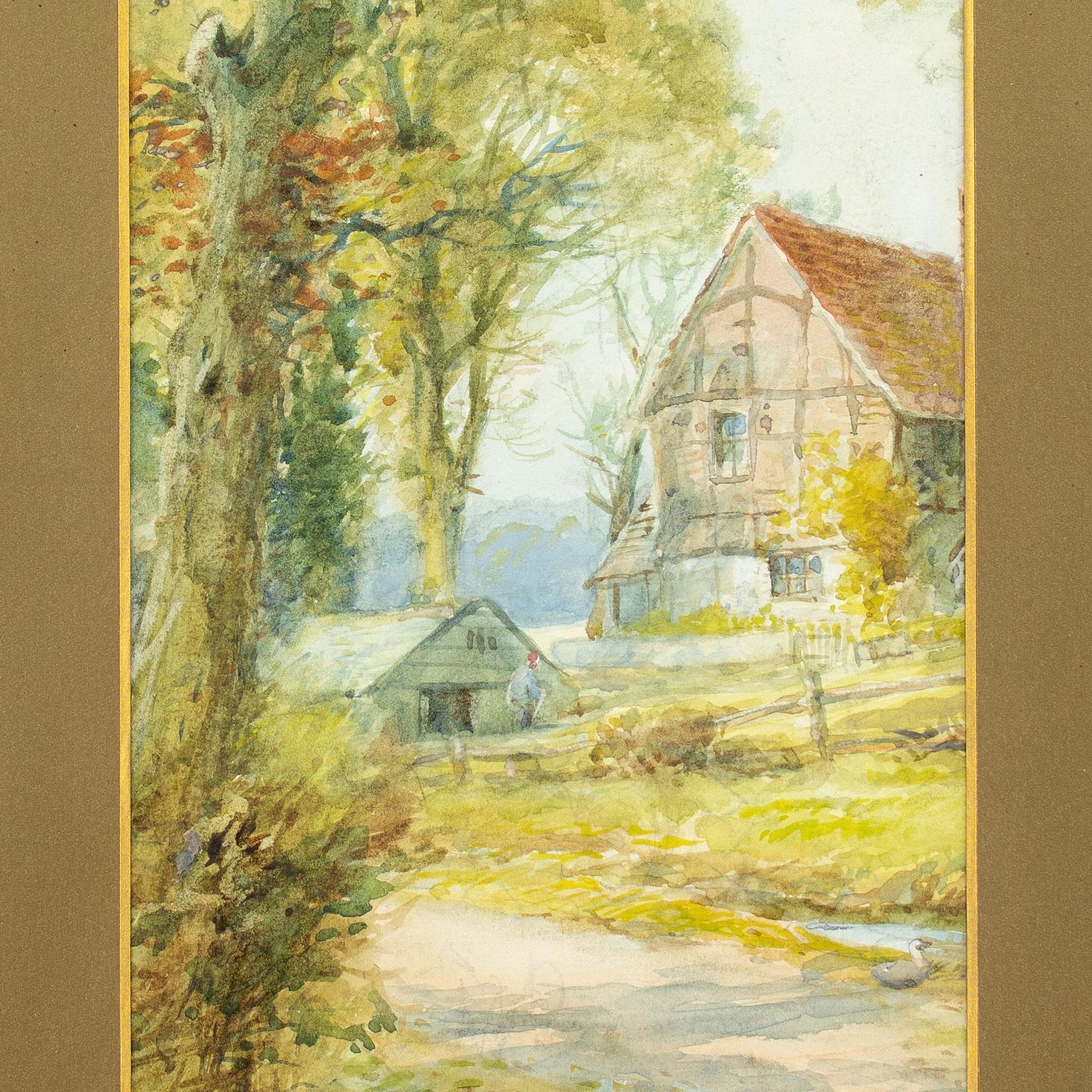 Hugh Nisbett, Par de vistas rurales con casas de campo 8