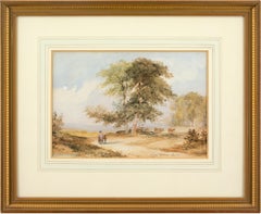 Anthony Vandyke Copley Fielding, Mother & Child In A Landscape With Cattle