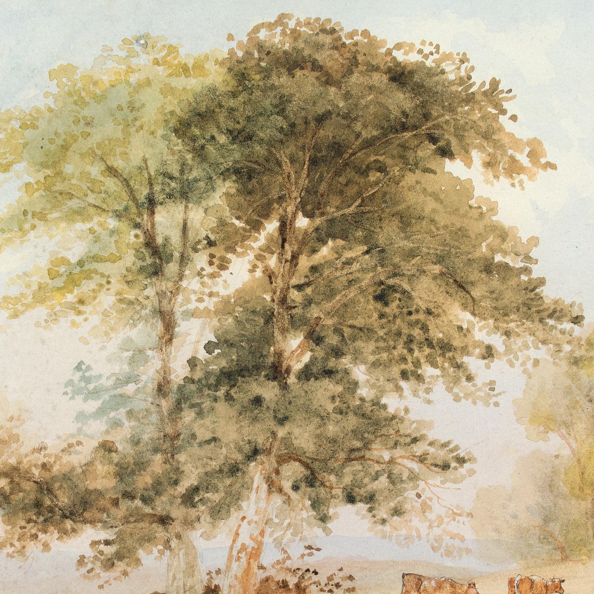 Anthony Vandyke Copley Fielding, Mutter und Kind in einer Landschaft mit Rindern 6